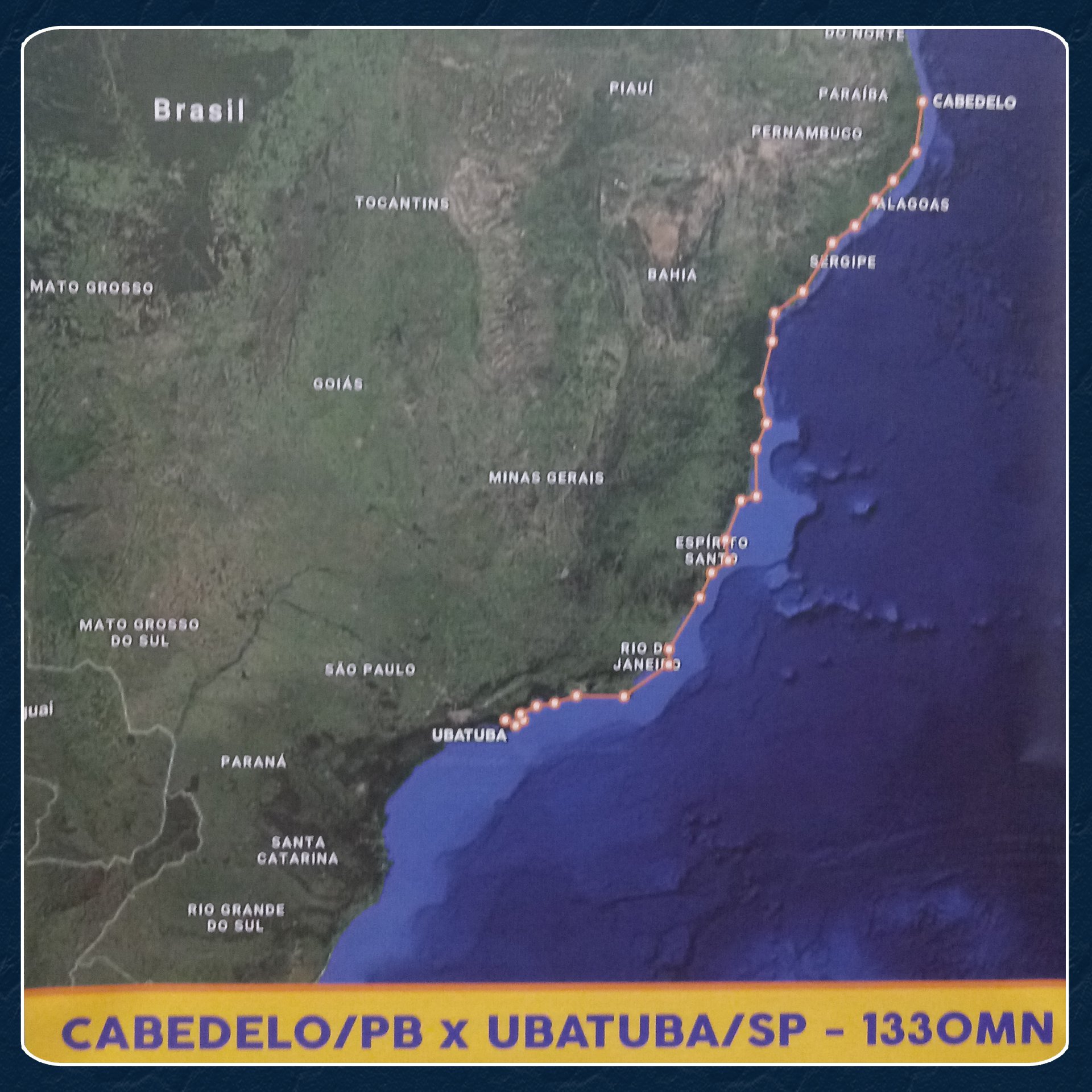 O mapa da Expedição Litoral Brasileiro