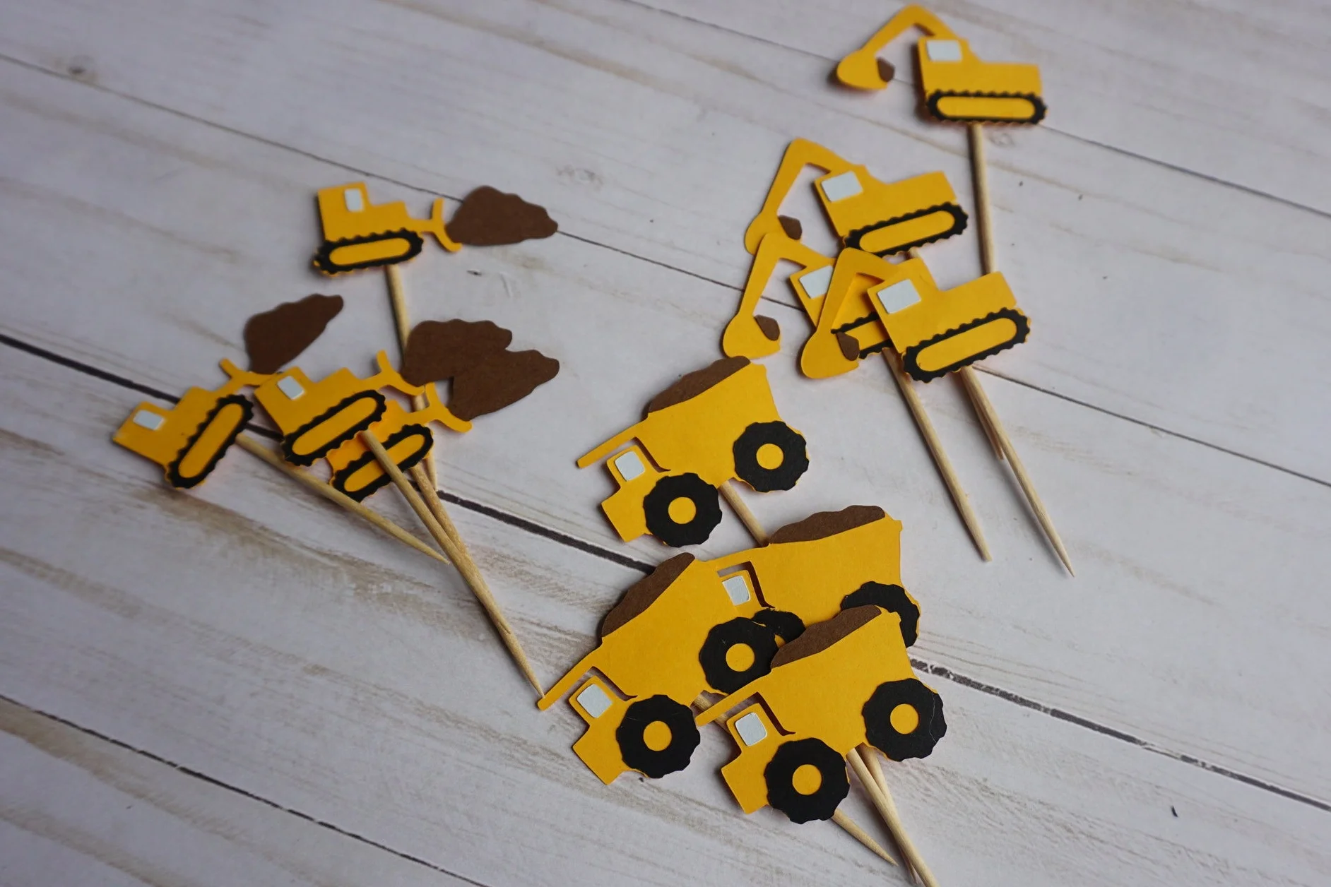 We also made construction cupcake toppers to match the cookies.