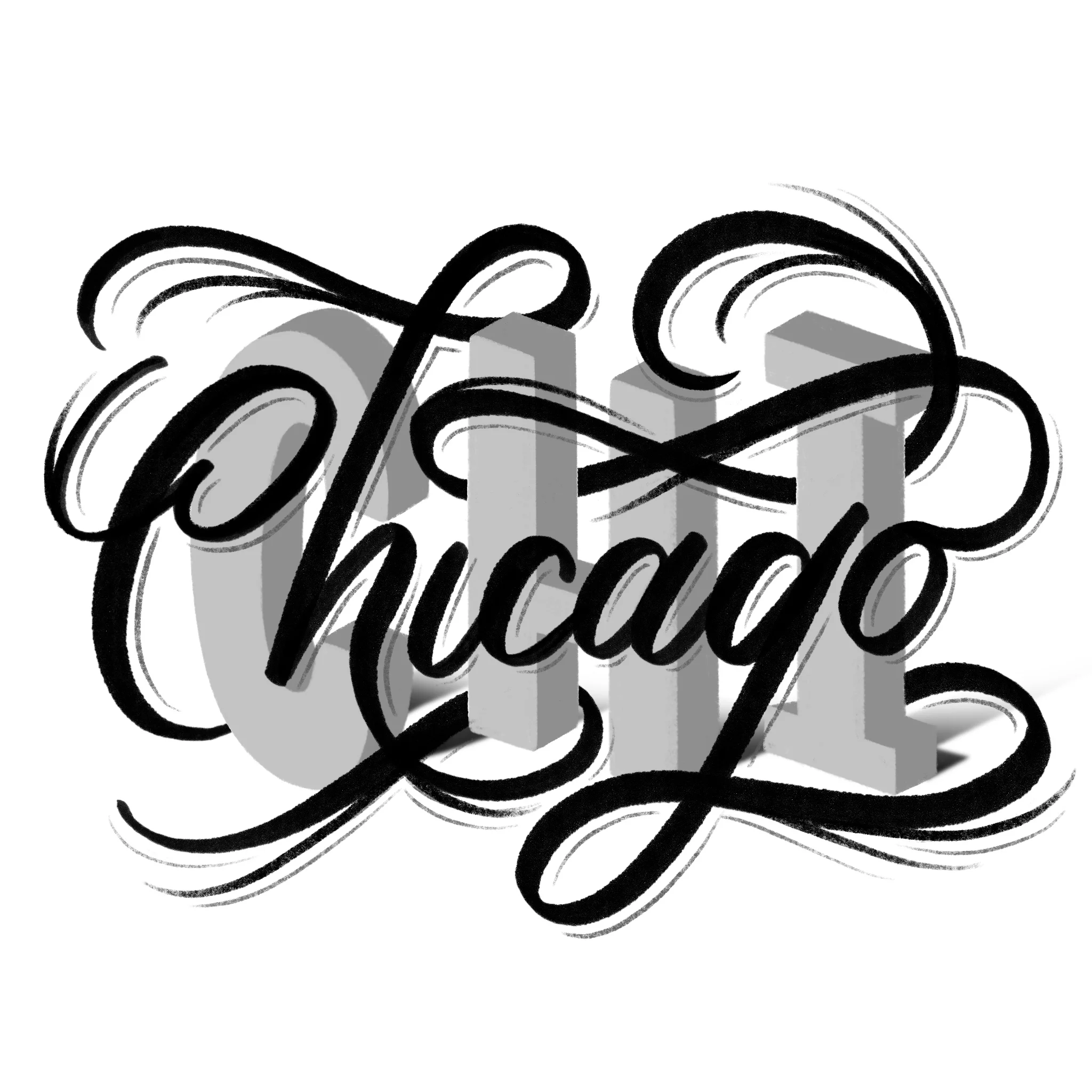 Chicago lettering sketch concept for Washington Post | Belinda Kou Lettering & Design | Chicago artist