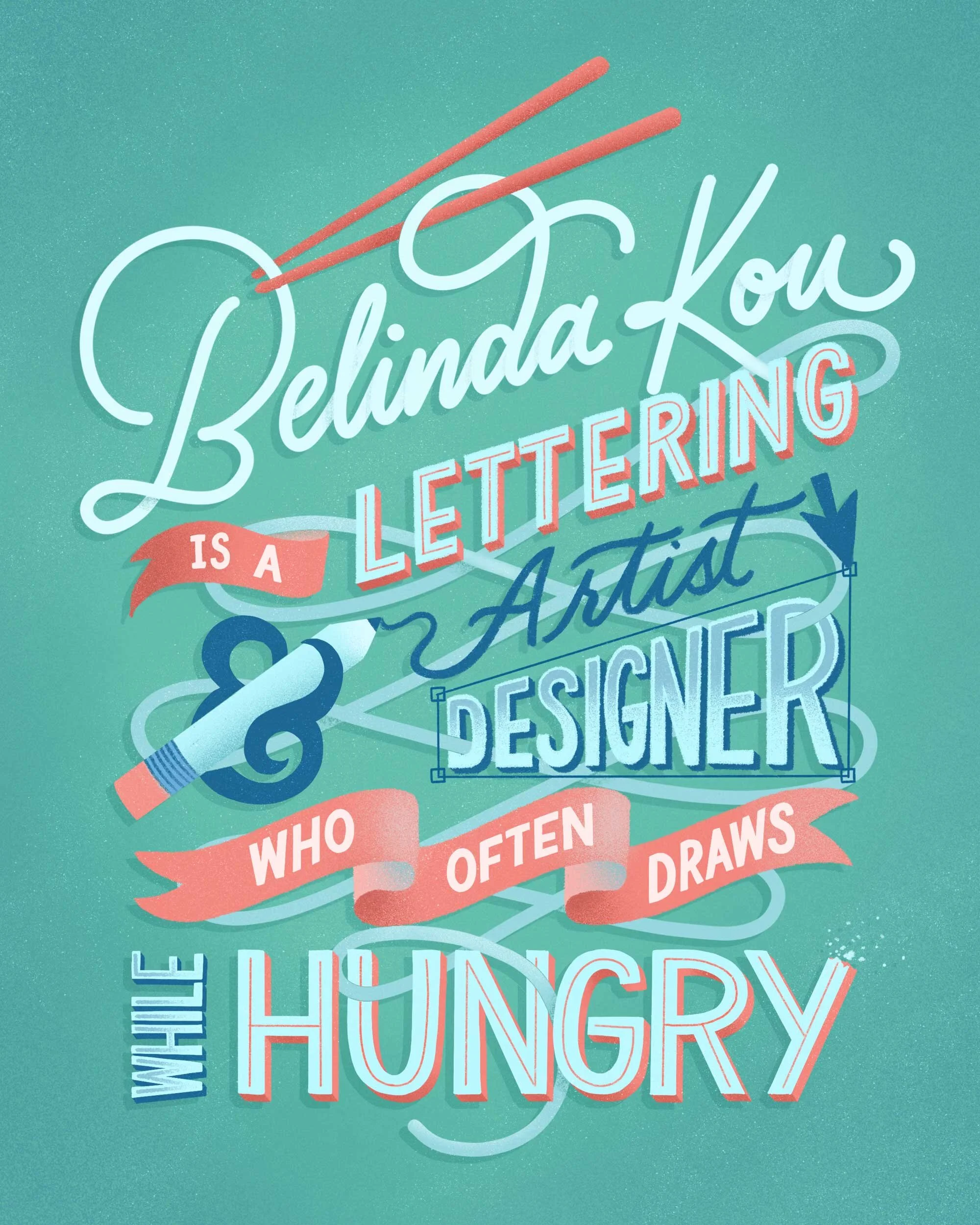 Hand lettering and illustration by Chicago freelance lettering artist and designer Belinda Kou