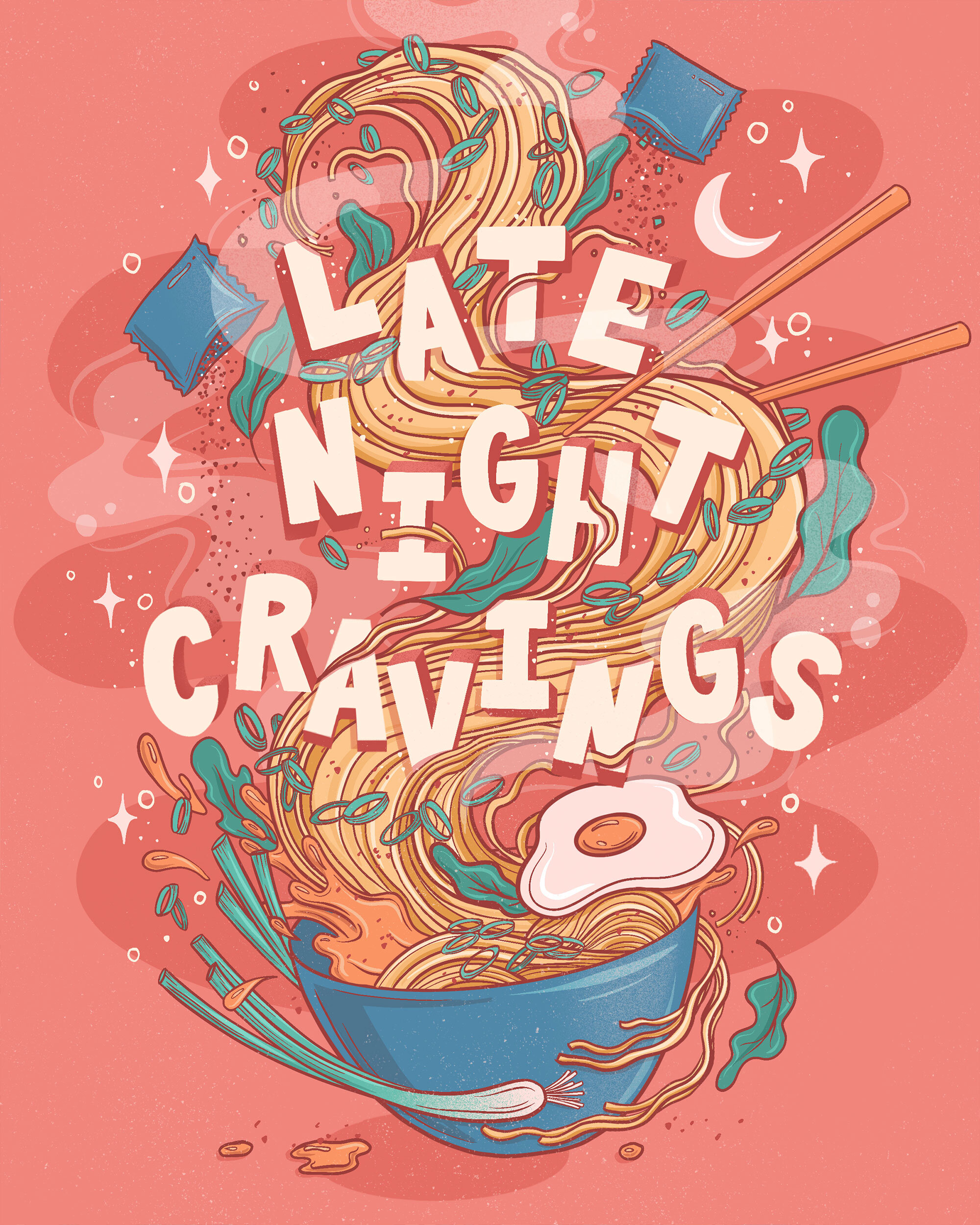 Late Night Cravings Ramen Lettering Belinda Lettering Artist And Illustrator Chicago