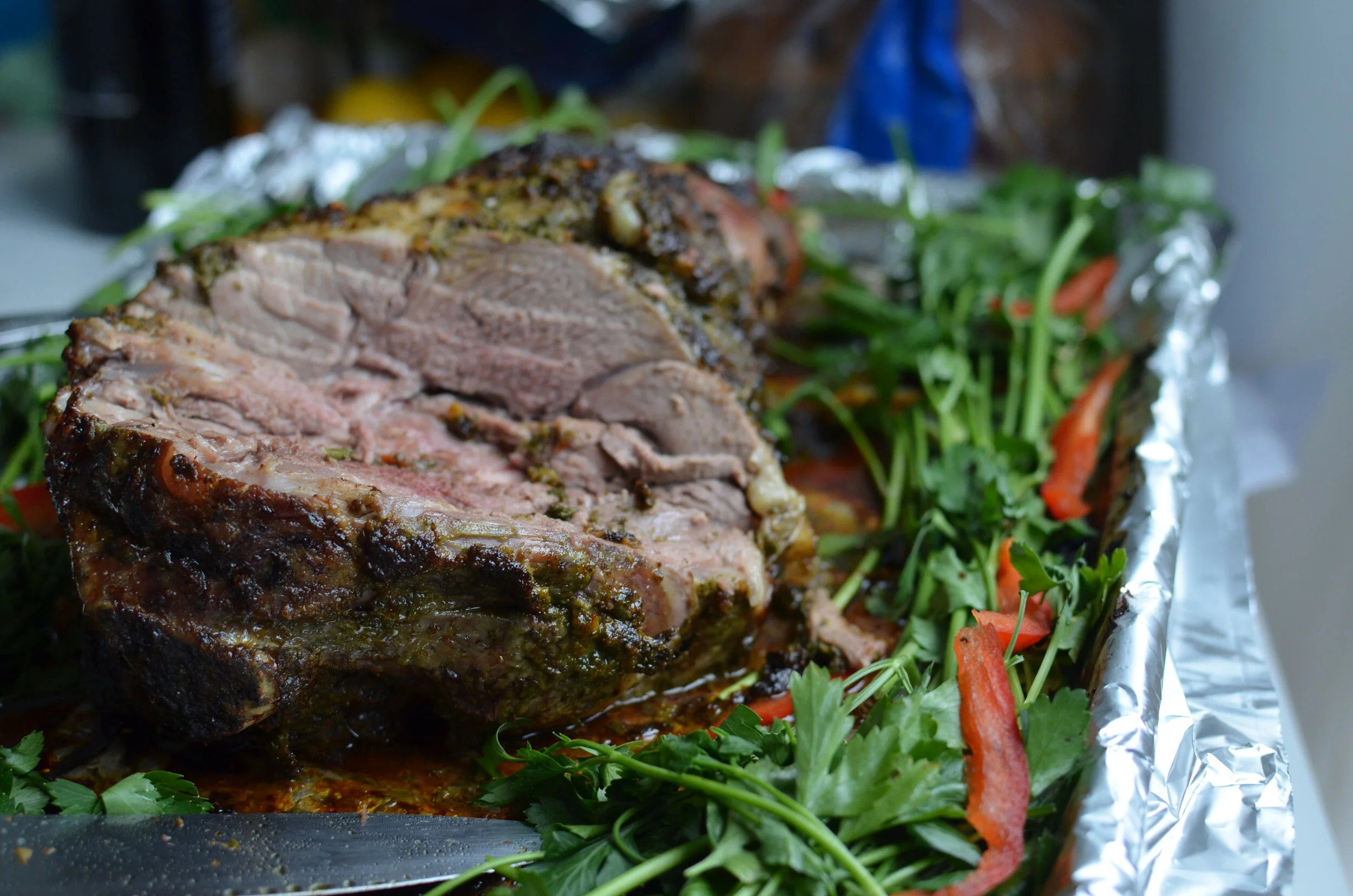 Gigot d'agneau aux herbes