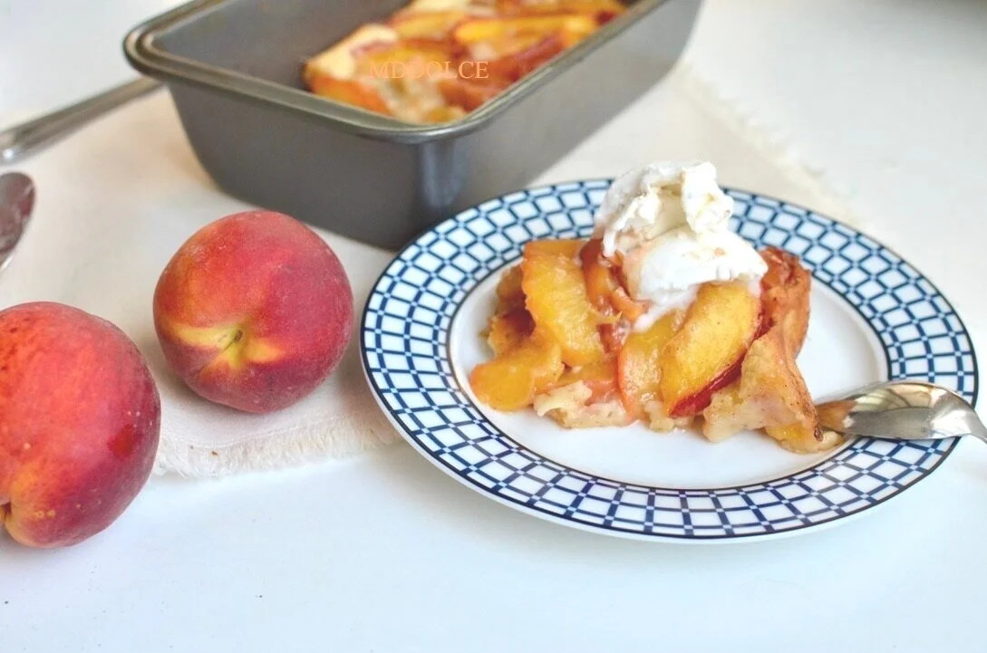 Peach cobbler - Tourte aux pêches