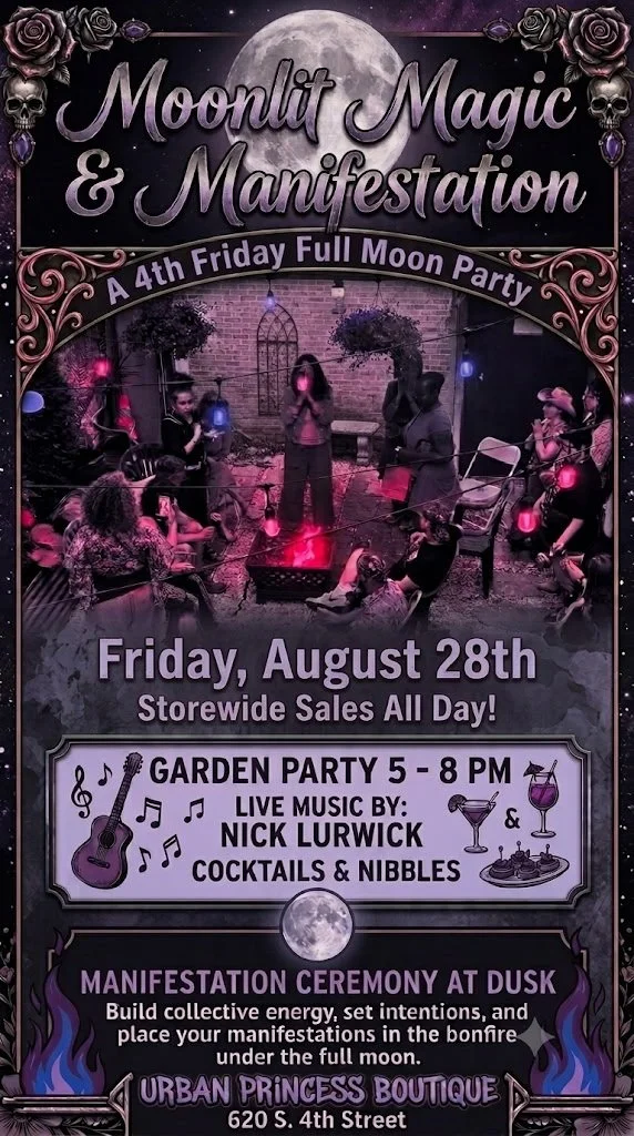 Moonlit Magic & Manifestations: A 4th Friday Full Moon Party in the Secret Garden
