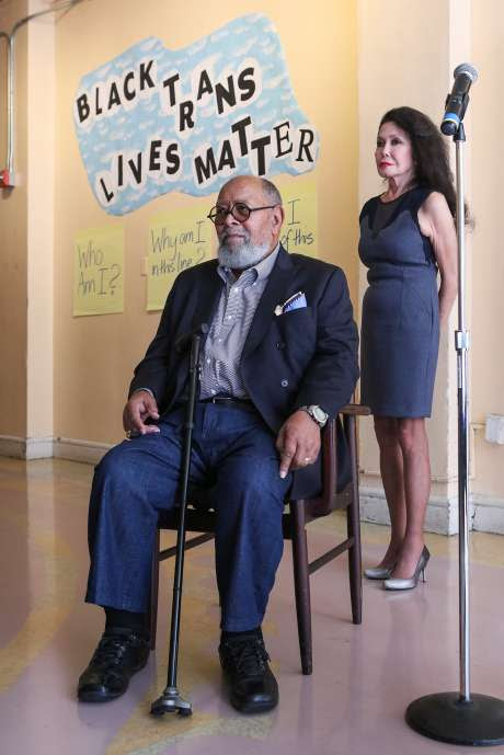 Photo: Gabrielle Lurie, Special To The Chronicle Reverend Cecil Williams and Jan Mirikitani listen as clients discuss the positive impact that Glide Memorial Church has had on their lives, in San Francisco, California on Thursday, September 17, 2015. Jan Mirikitani will be receiving a Community Leadership Award from the San Francisco Foundation at Bay Area Bold.