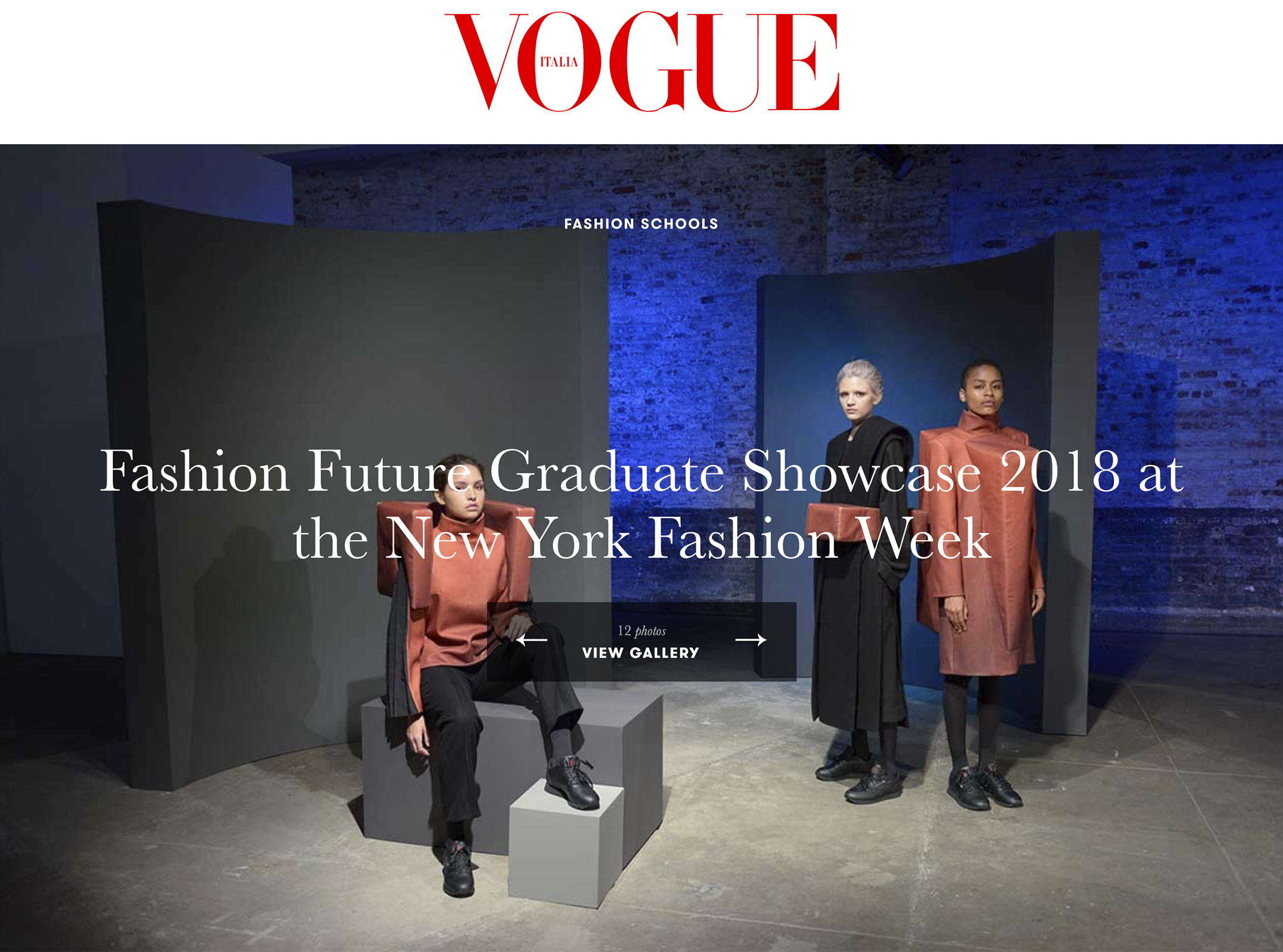  Featured and showcased in Vogue Italia, July 2018 