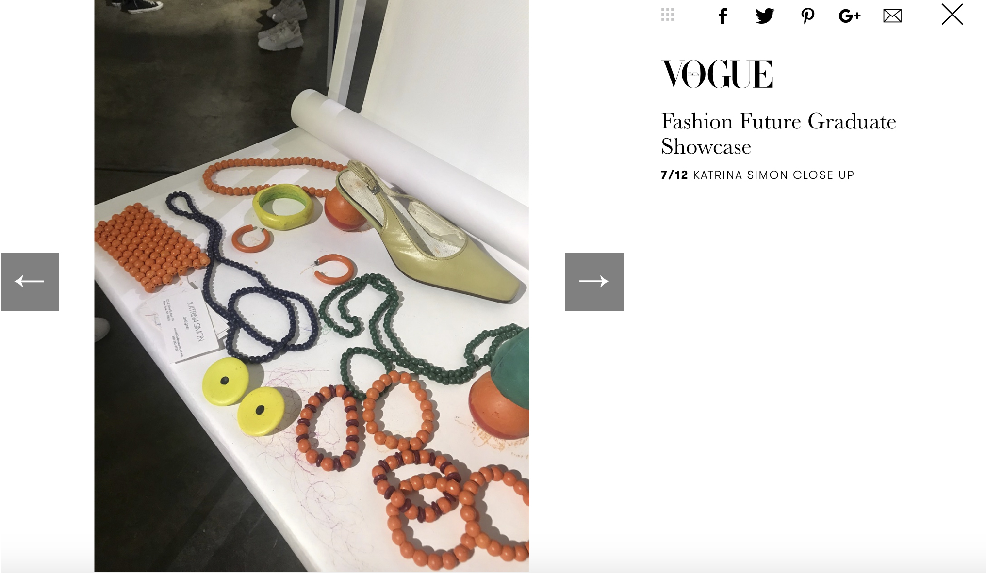  Featured and showcased in Vogue Italia, July 2018 