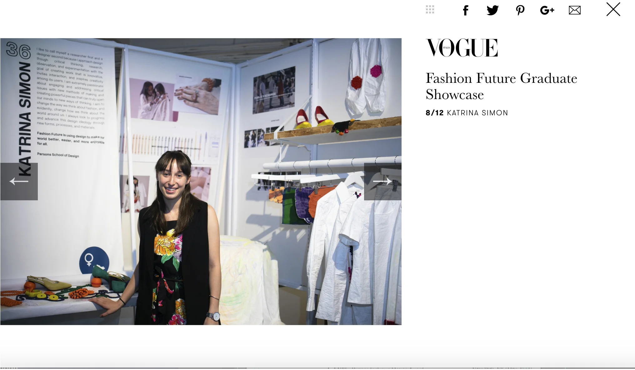  Featured and showcased in Vogue Italia, July 2018 
