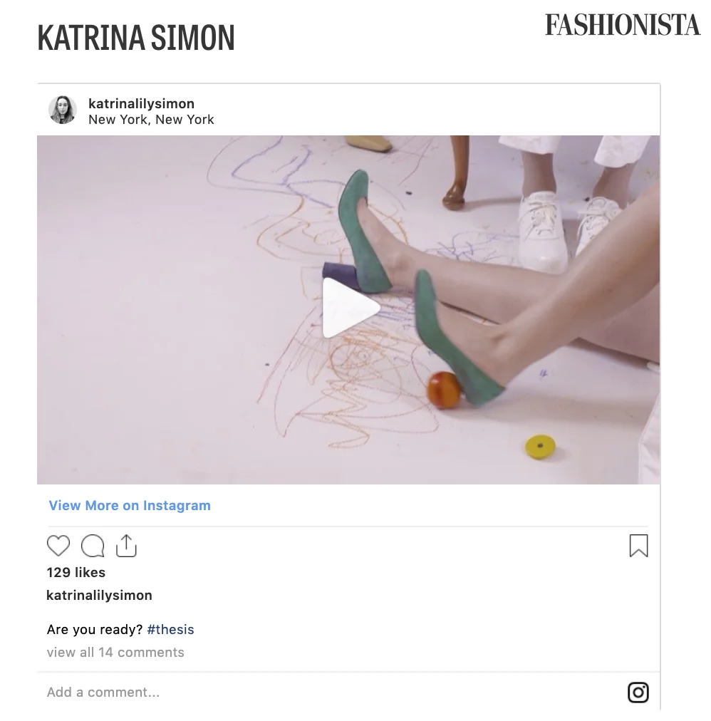  Featured and showcased in Fashionista, May 2018 