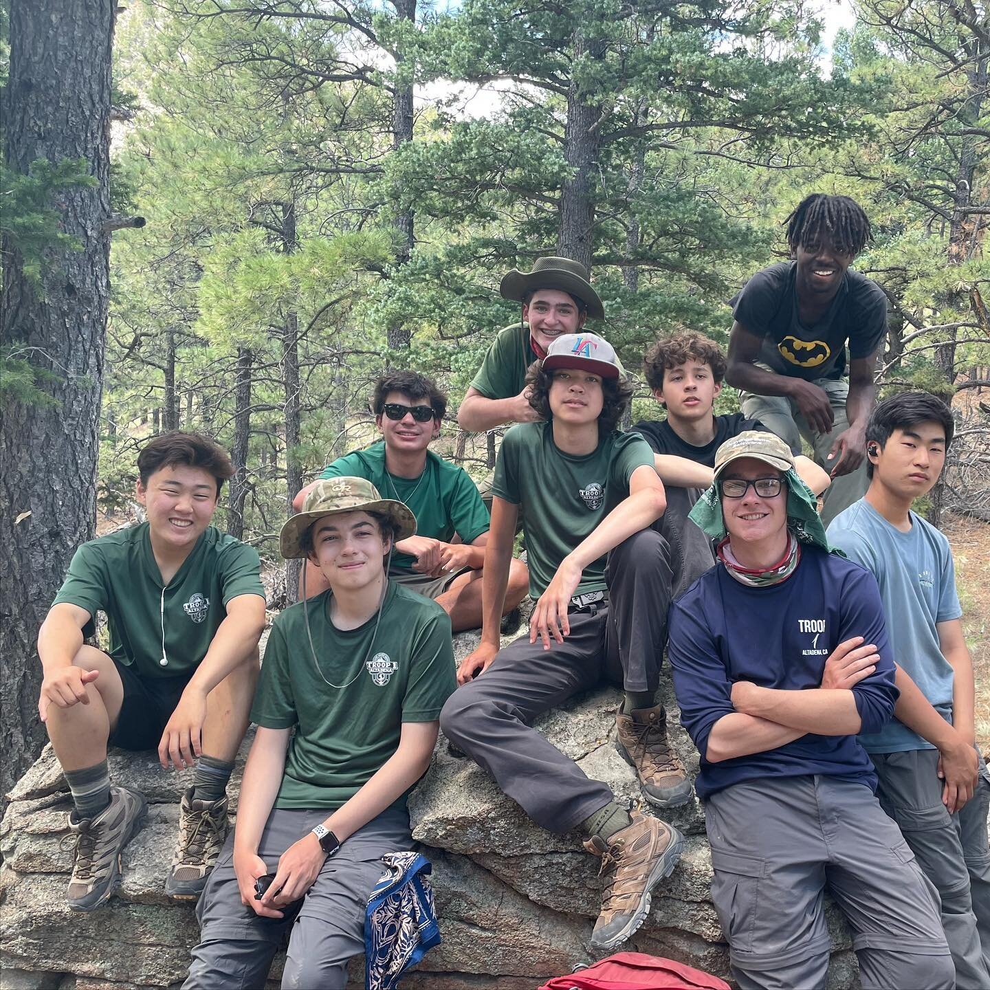 Troop 1 Philmont Crew 710-7E after climbing the Tooth of Time and still looking fresh! #philmontscoutranch #troop1altadena