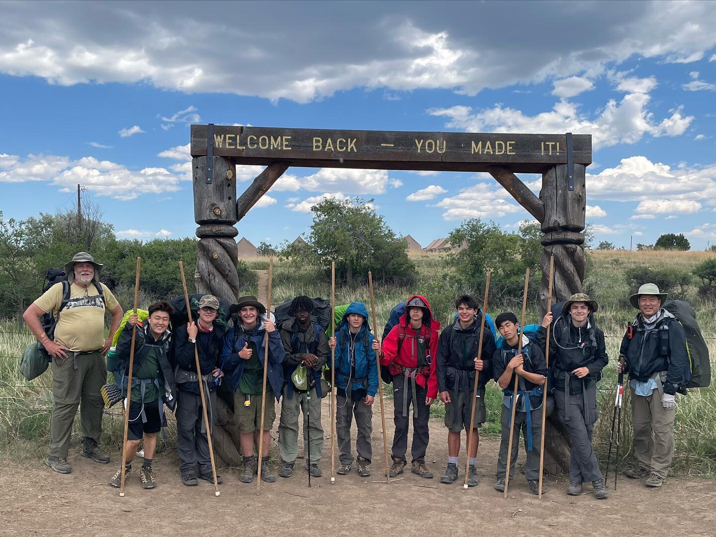 Troop 1 Philmont crew 710-7E made it back to base camp! What a great adventure. 41 miles hiked and 6200 feet of elevation climbed.  #philmontscoutranch #troop1altadena