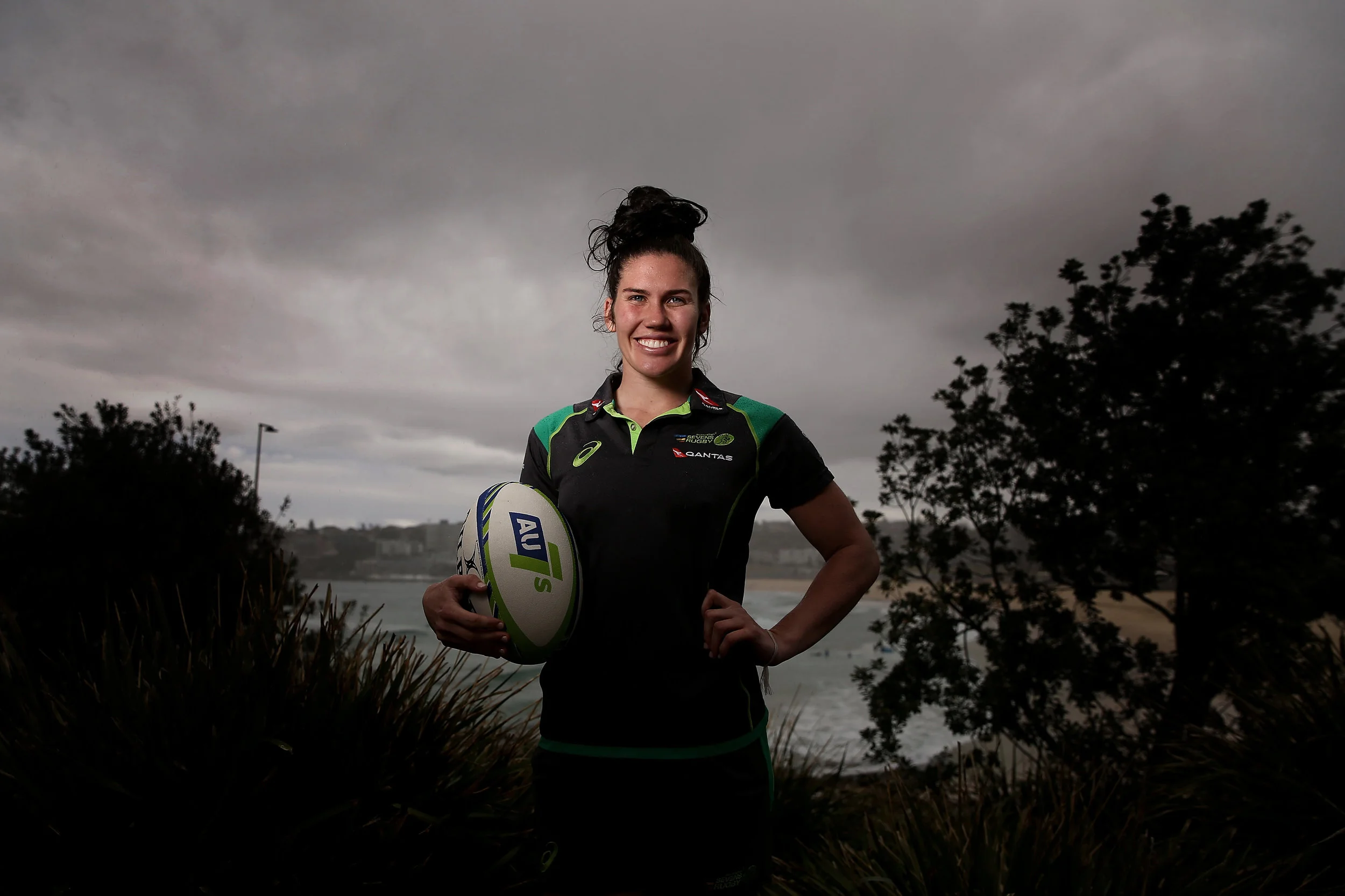 Charlotte Caslick poses on September 5, 2018 in Sydney, Australia. Caslick has committed to Rugby Australia and the Aussie 7s program for a further two years until the end of 2020. (Photo by Jason McCawley/Getty Images)
