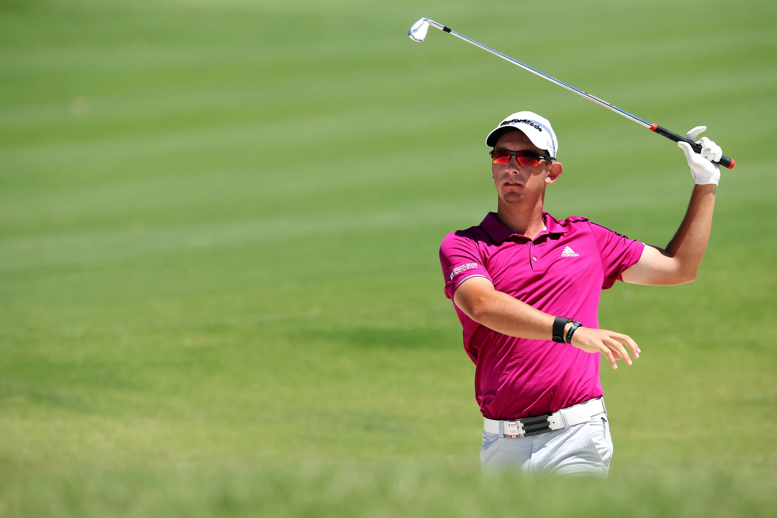 Lucas Herbert of Australia plays an approach shot on the 8th hole during day four of the 2017 Australian Golf Open at The Australian Golf Club on November 26, 2017 in Sydney, Australia.