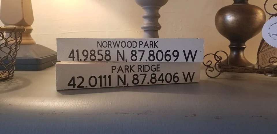 These signs can be customized with coordinates for any location!