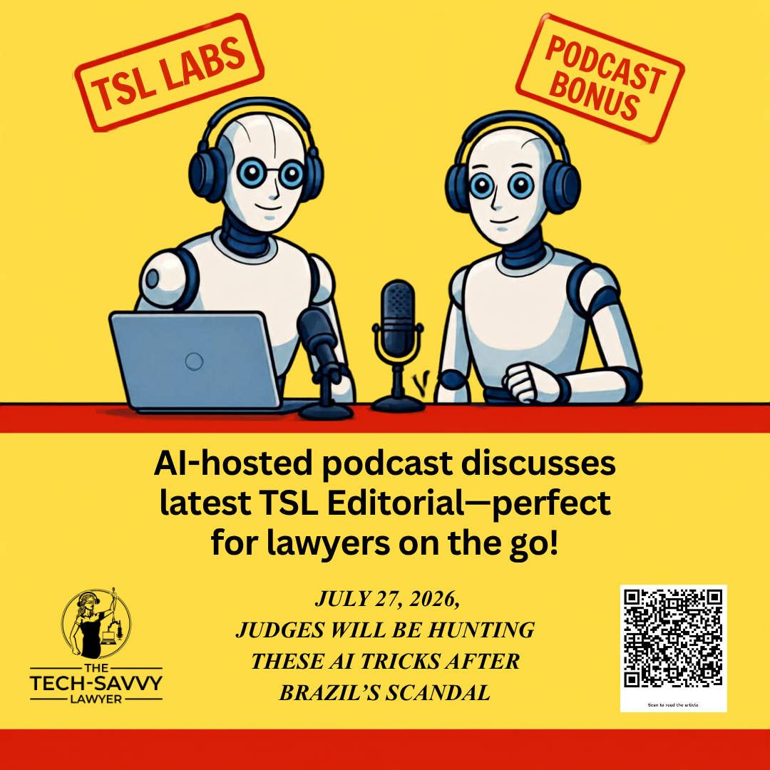 🎙️Bonus Episode, TSL Labs 🧪 Deep Dive in our July 27, 2026, Editorial, Judges Will Be Hunting These AI Tricks After Brazil’s Scandal!