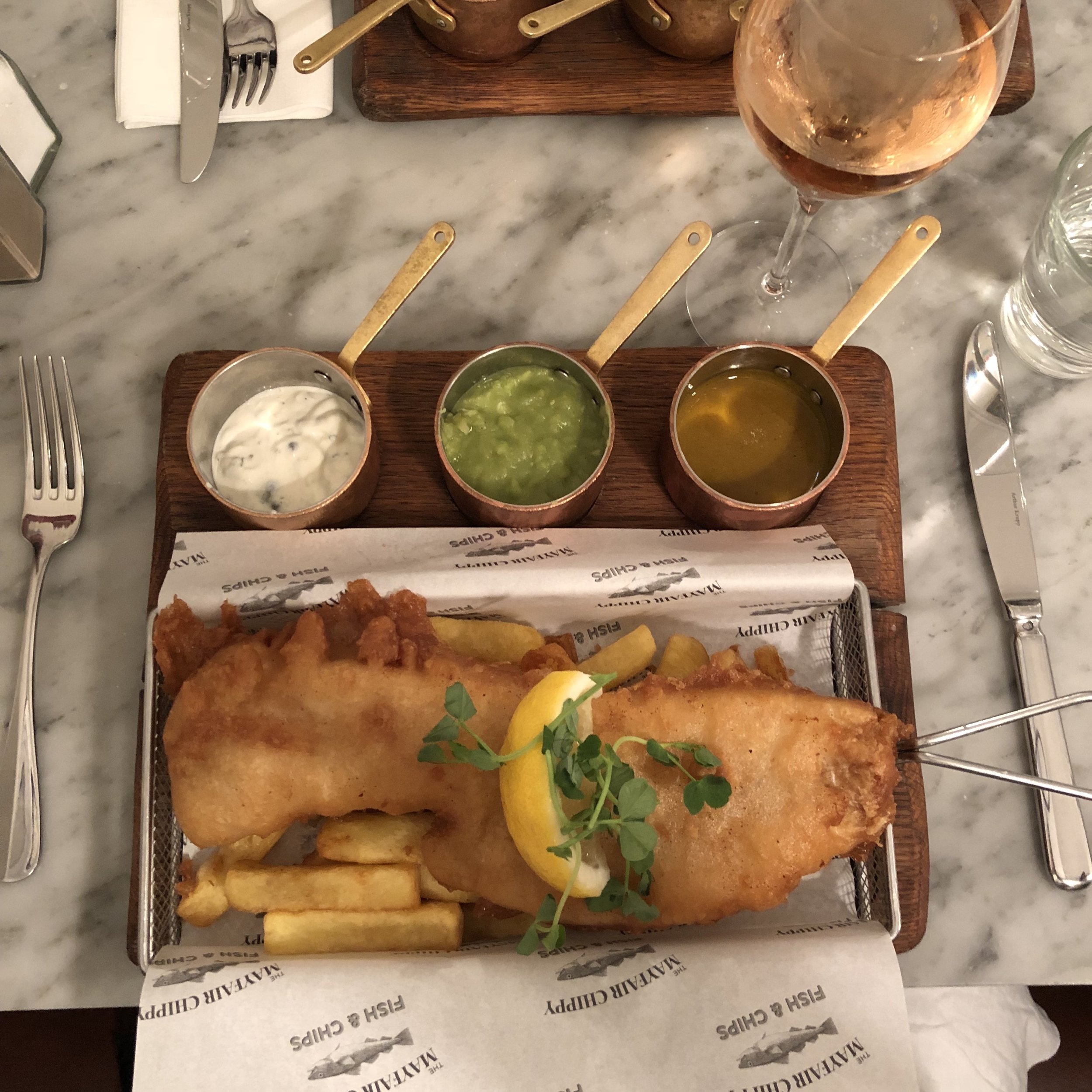 Fish &amp; Chips at Mayfair Chippy in London, England