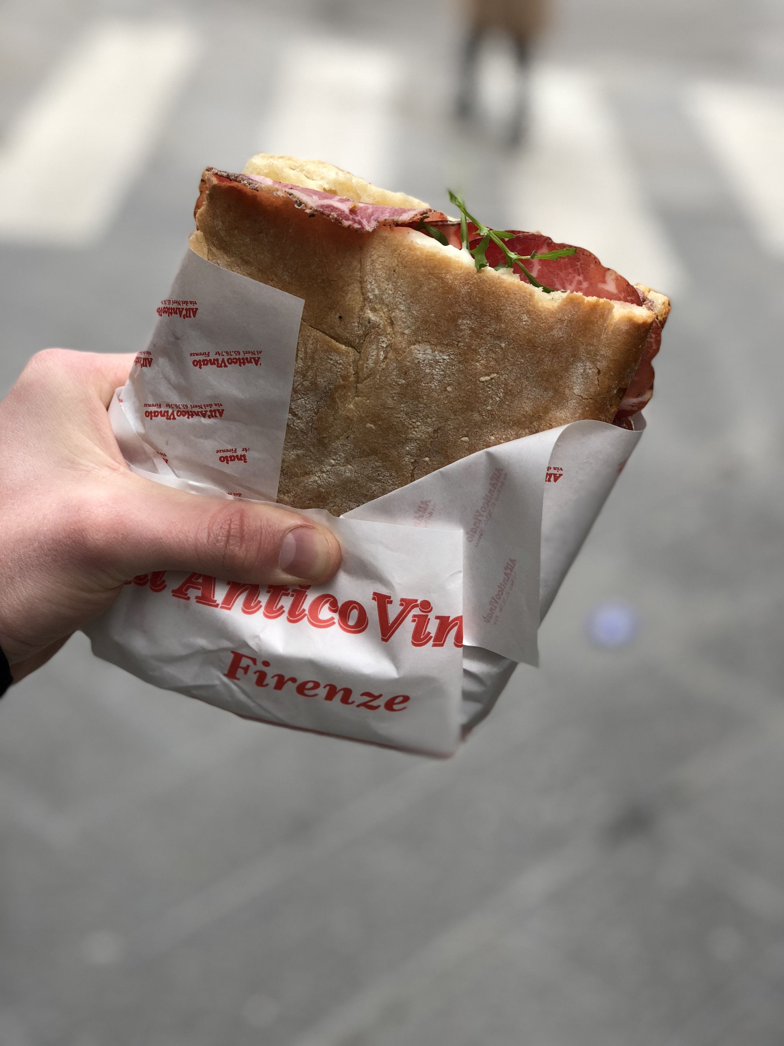 Sandwich from famous sandwich shop in Florence, Italy