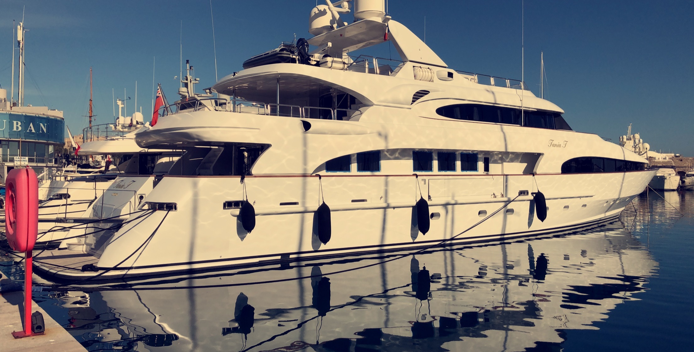 Yacht in the South of France. In Antibes