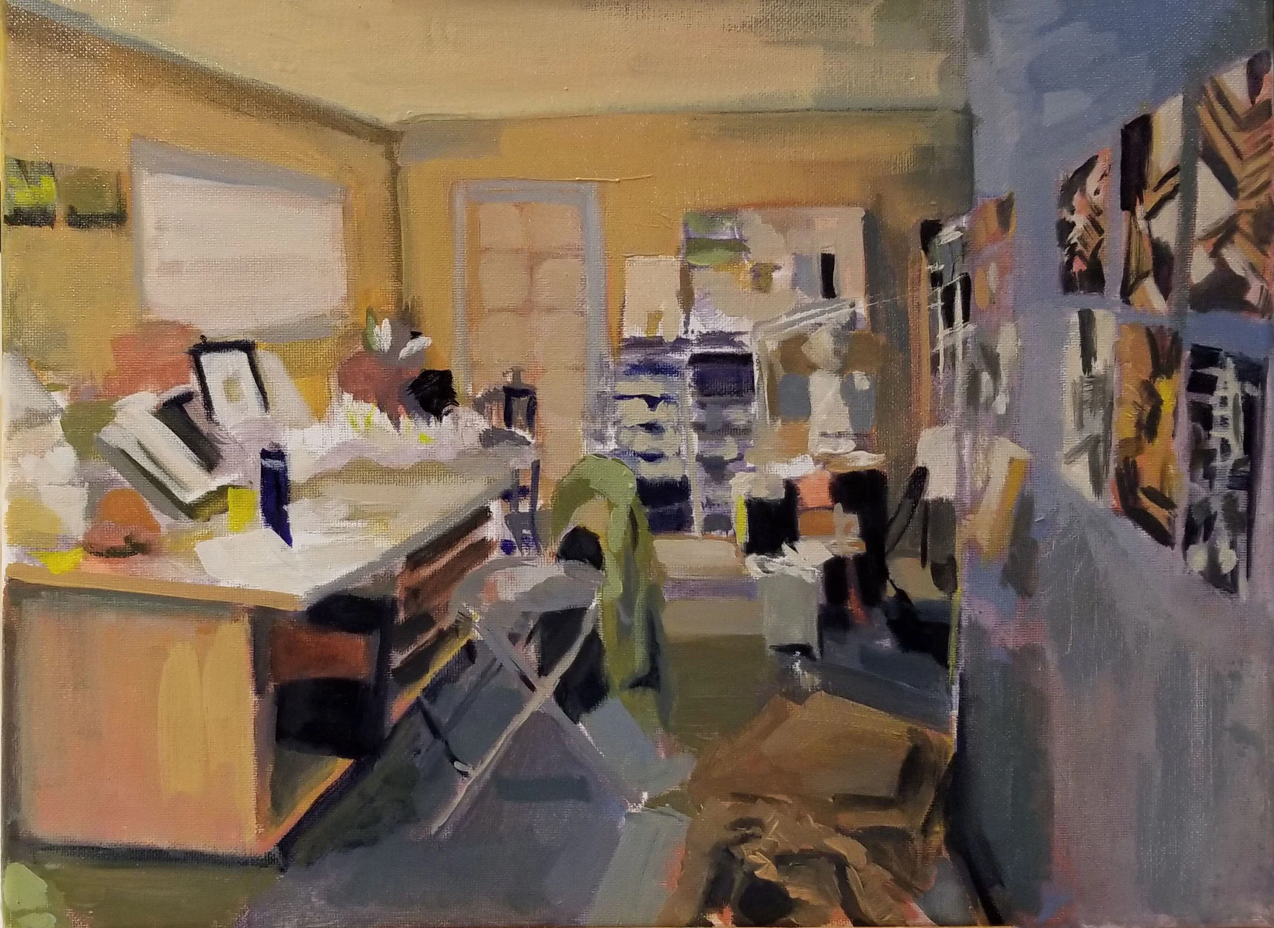 Studio Chaos Study 2018 Oil on canvas, 12x16”