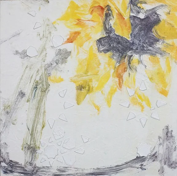 BG24PR040_Gill_Bushra_Sunflower Vase Pattern_mounted monoprint, texture paste_2024_10x10x1.5%22_72.jpg