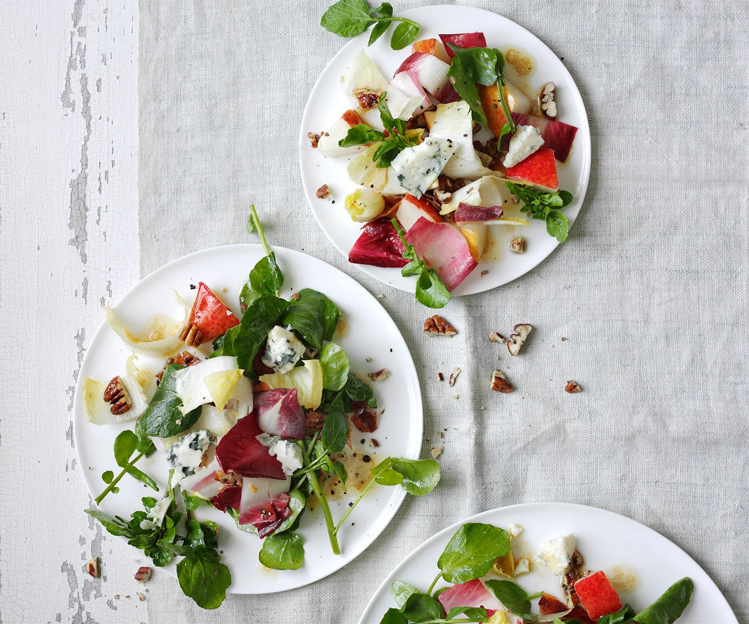 chicory, blue cheese and pear salad