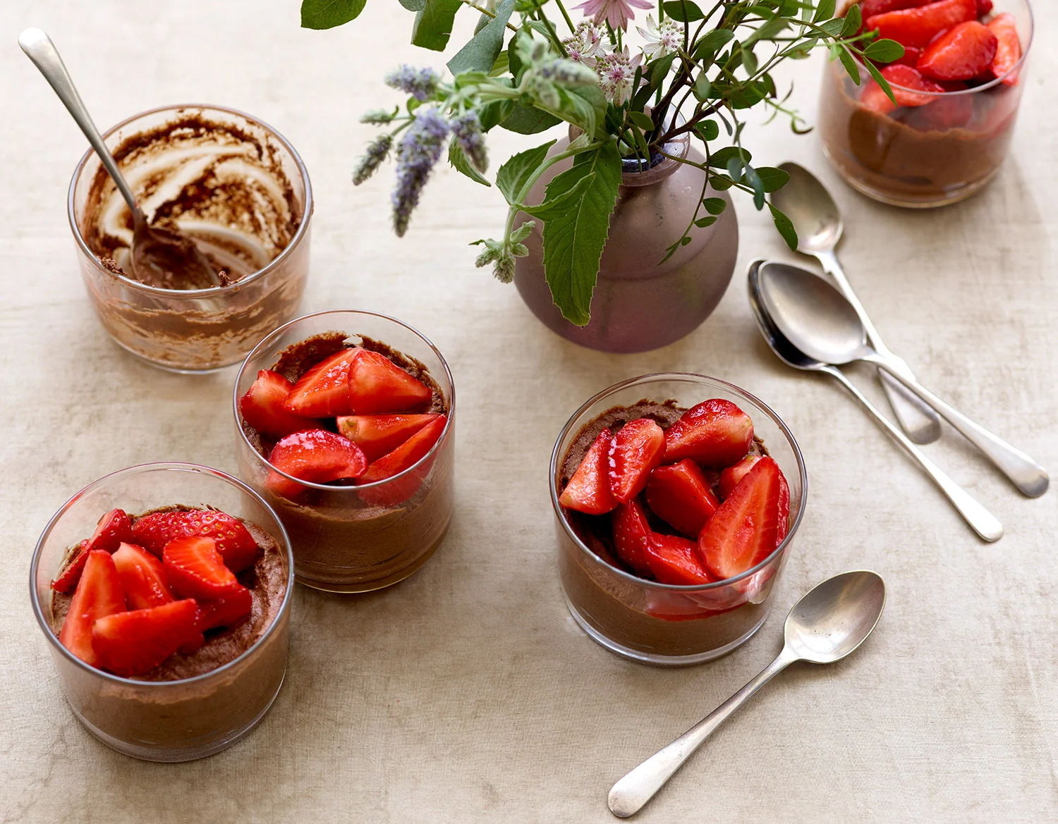 strawberry and chocolate mousse