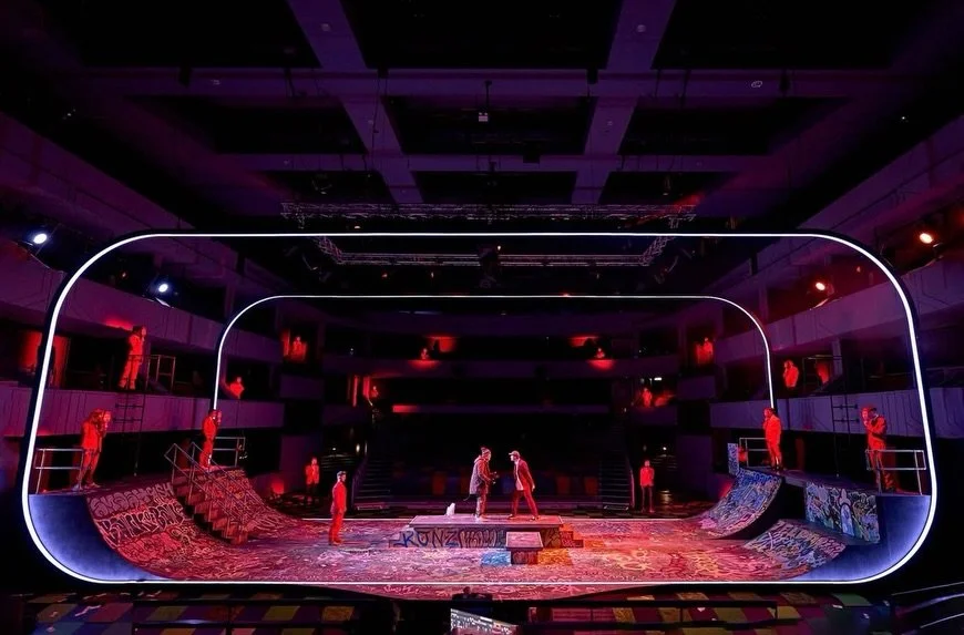 Huge good luck to the incredible Designer @rebeccabrower on press night of Top Gs Like Me tonight @royalderngate 

This brand-new comedy by playwright Samson Hawkins throws us straight into Northampton&rsquo;s online generation &mdash; exploring grow