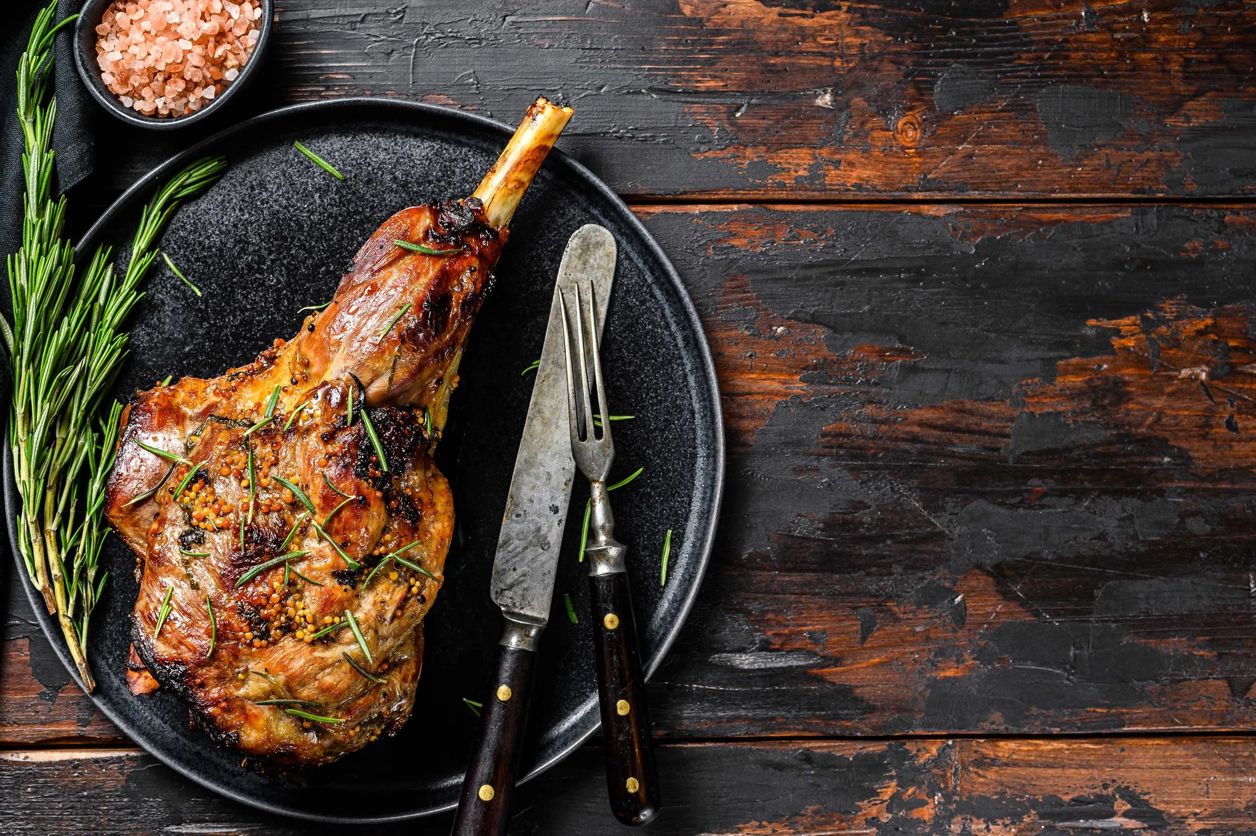 Barbequed Leg of Lamb with Garlic &amp; Rosemary
