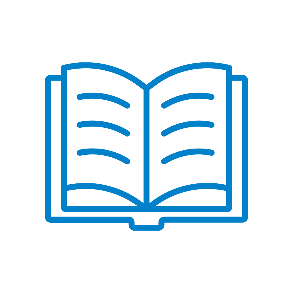 open book for reading in blue color