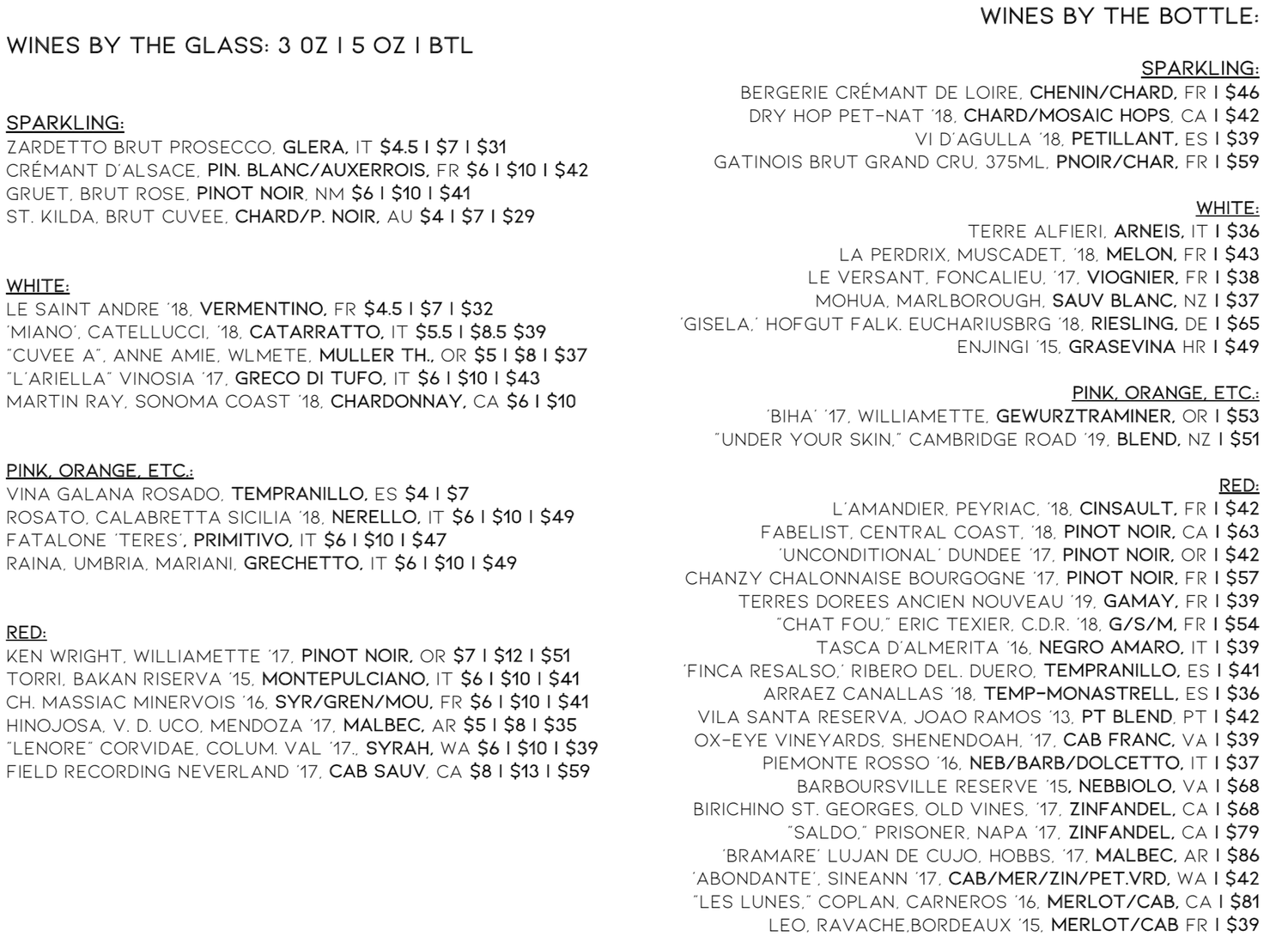 Sample Beverage Menus BLOOM RESTAURANT WINE BAR sample-beverage-menus-bloom-restaurant-wine-bar