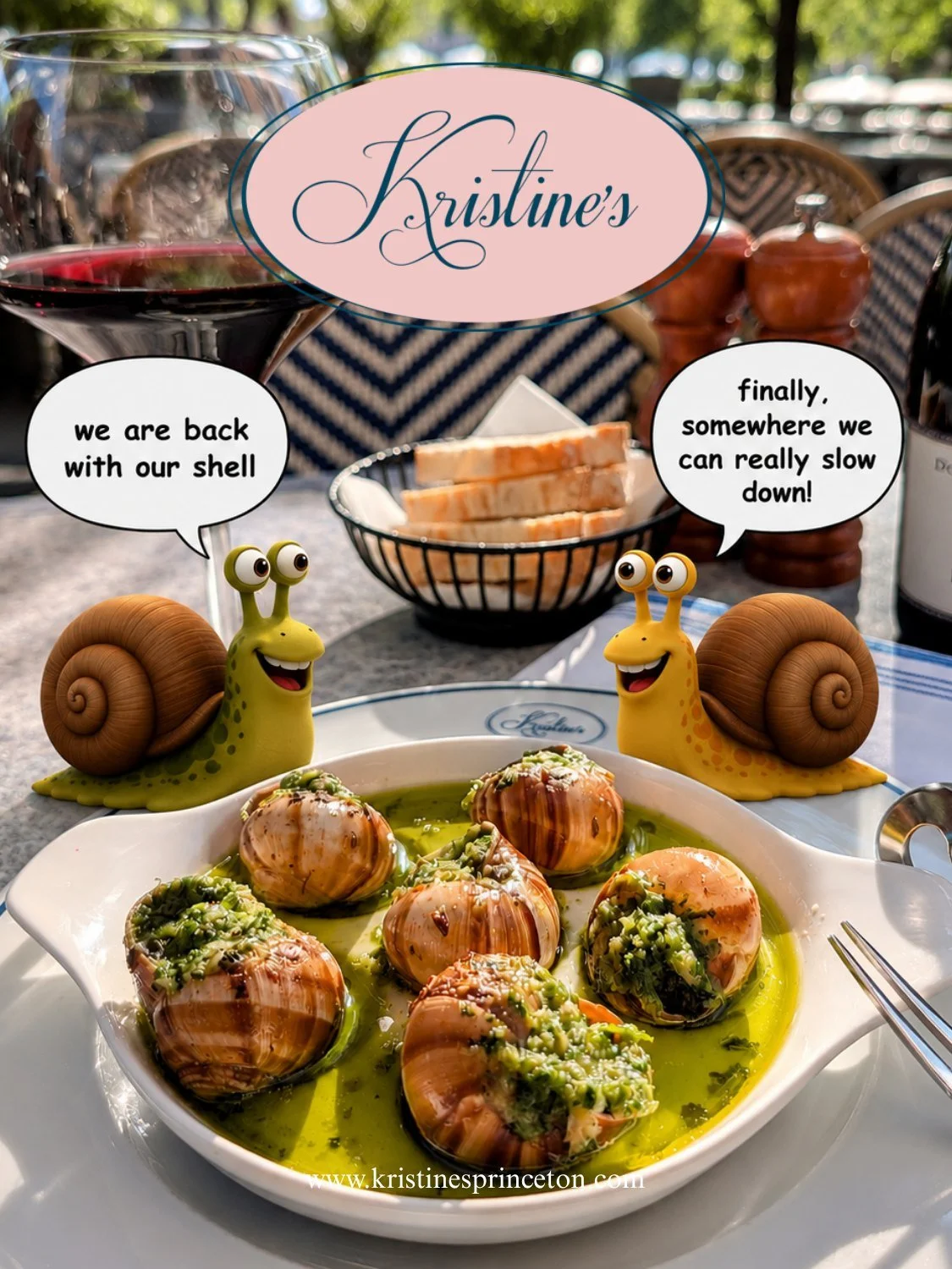 We didn't rush them... but they've finally arrived! 😉🐌

By popular demand, our legendary Burgundy-style Escargots are officially back on the menu at Kristine's! They may take their time getting here, but they are worth every single bite. Bubbling i