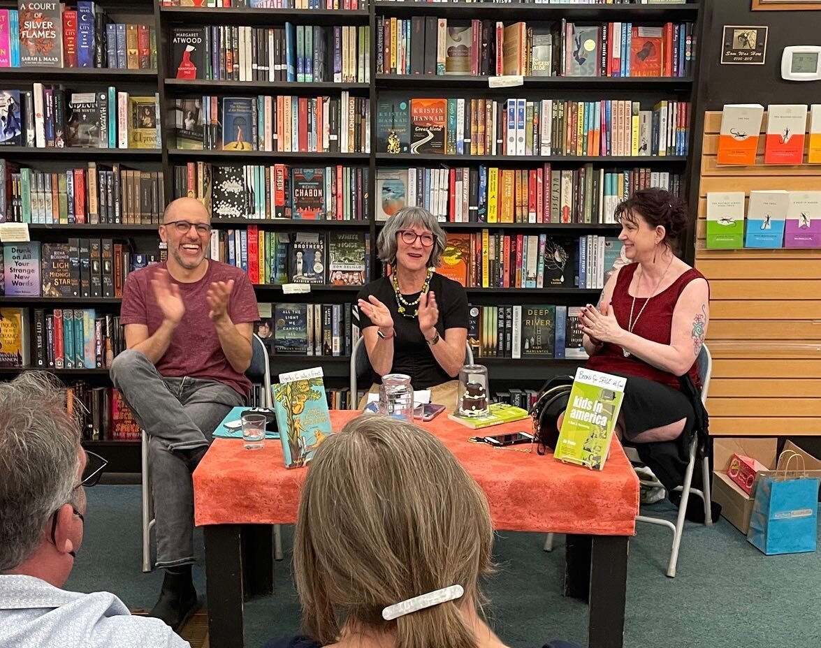 What a delight to be at @anniebloomsbooks and celebrate new books from @lizprato and @yuvizalkow  and to be happily in the middle asking questions. And to see old friends and book lovers turn out with masks on. Thanks to @michaelkeefepdx for the phot