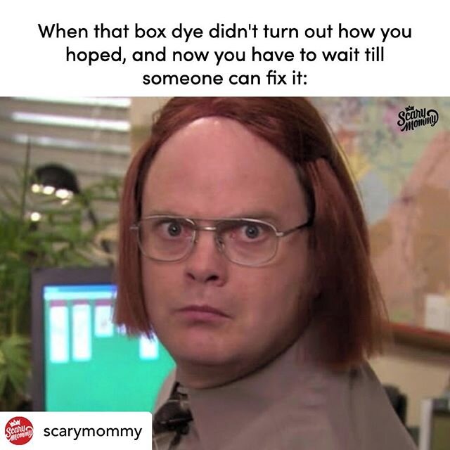 Box color is NEVER a good idea! 🤣
&bull;
&bull;
&bull;
Posted @withregram &bull; @scarymommy This is who I am now.