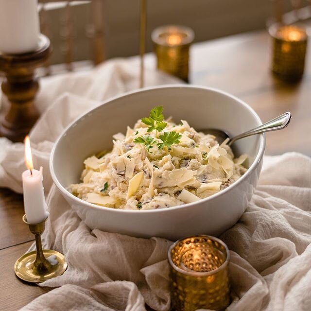 These mashed potatoes are our Grandma Mary&rsquo;s recipe. She would let us help make them from the time we could stand on a chair next to her. Family recipes and family prayers have kept our doors open. We are thankful for both.