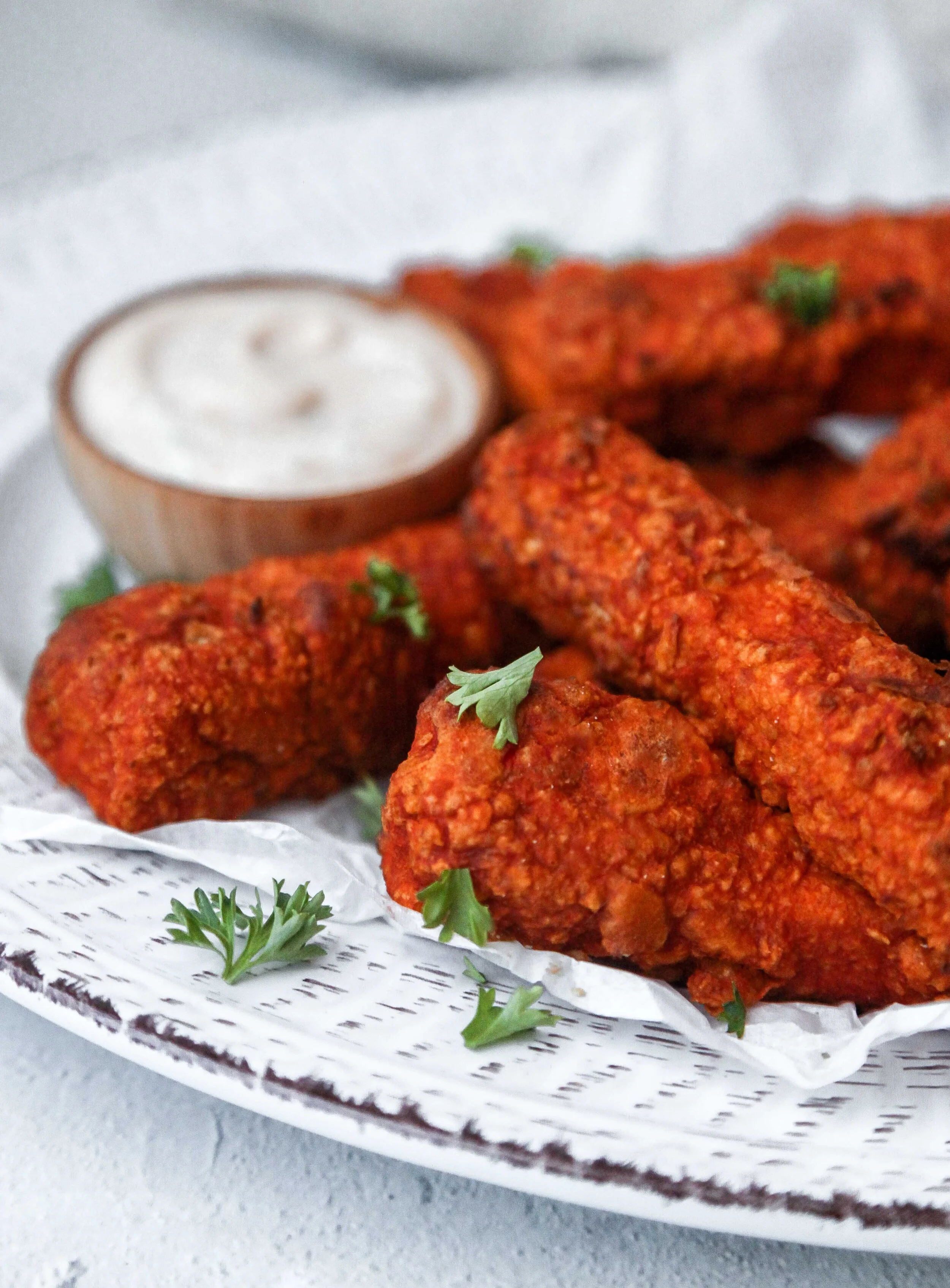 Air Fryer Buffalo Tofu Wings