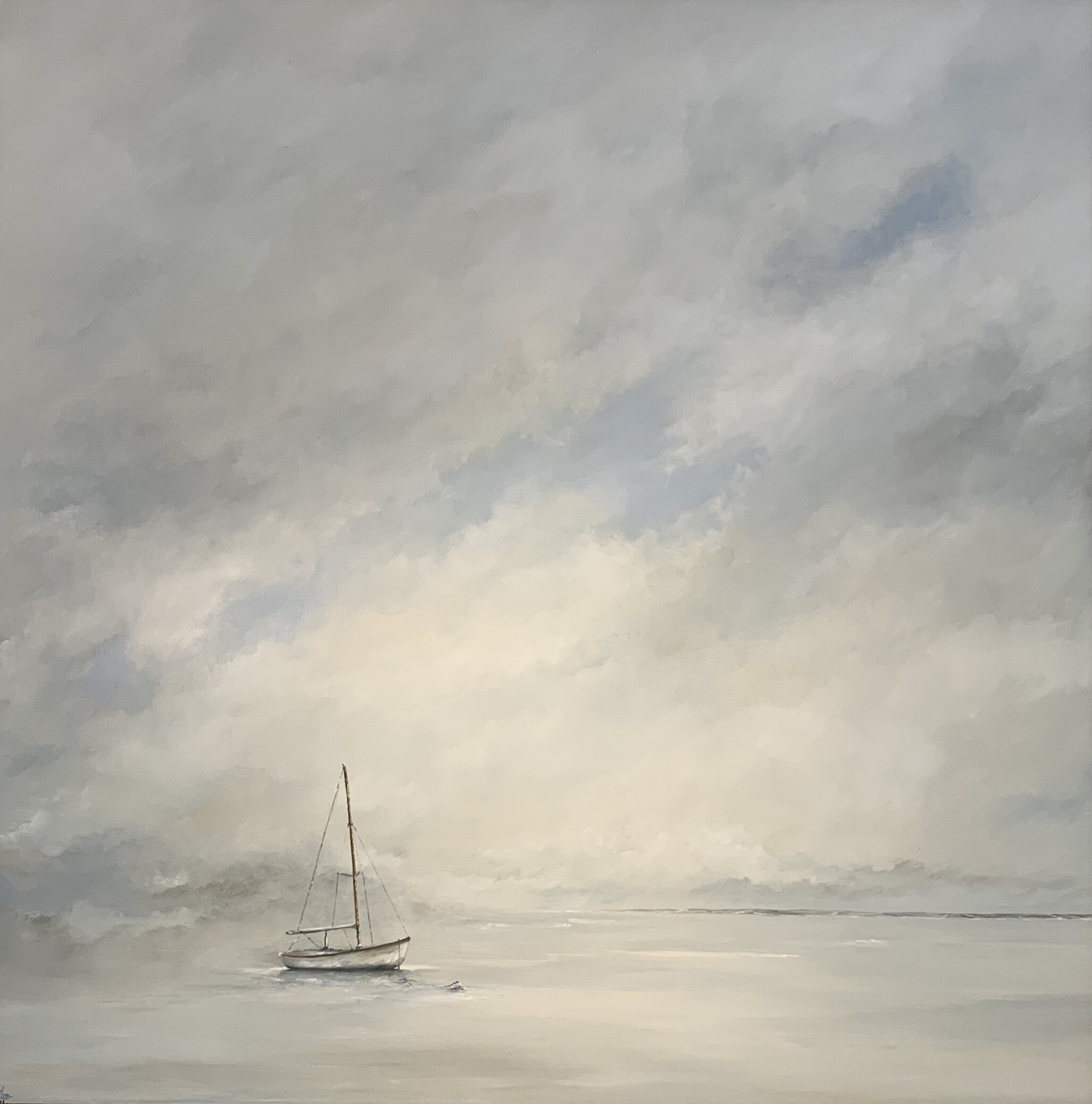 Serenity with Sail Boat 40" x 40" [SOLD]