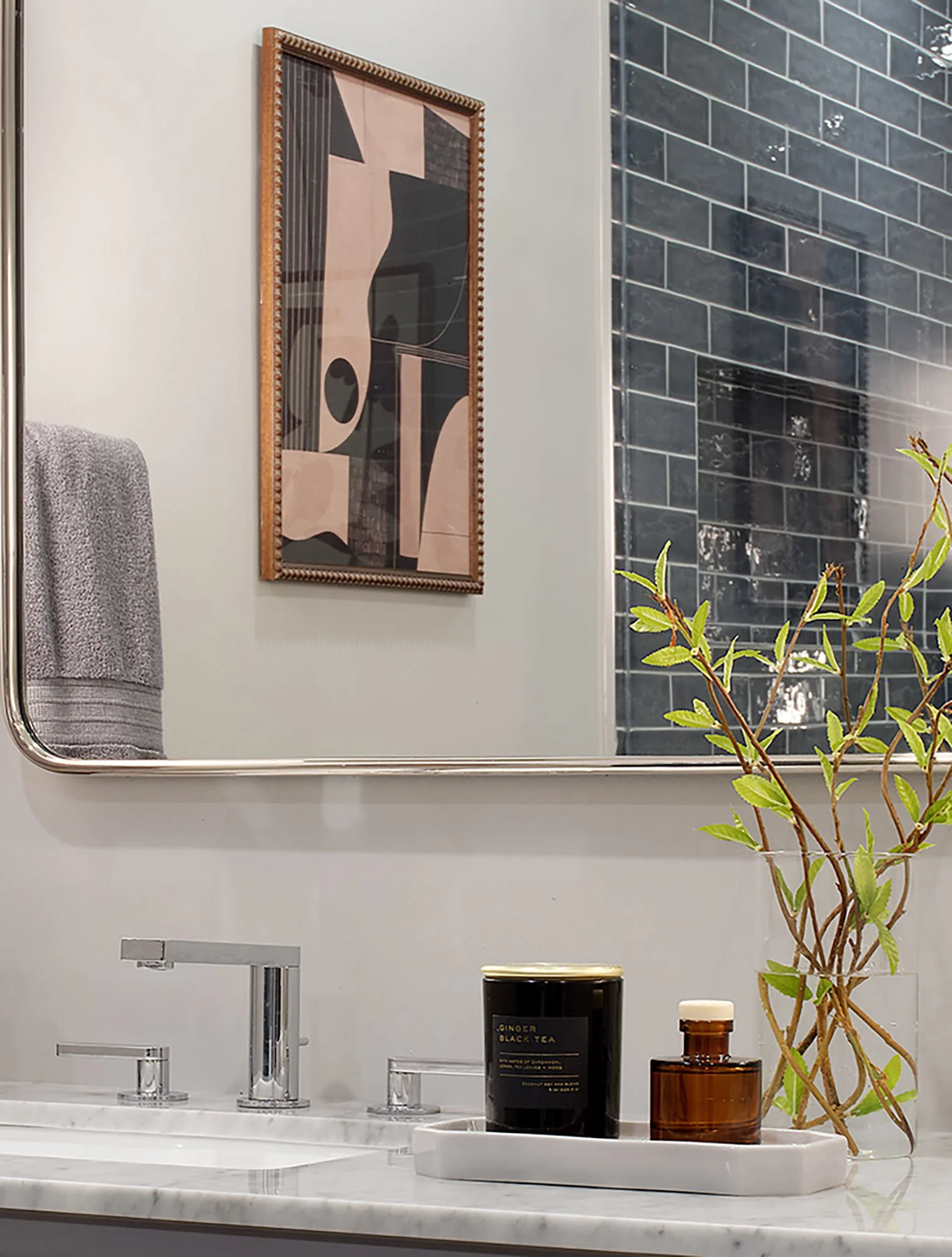 Primary Bath Detail with Modern Art