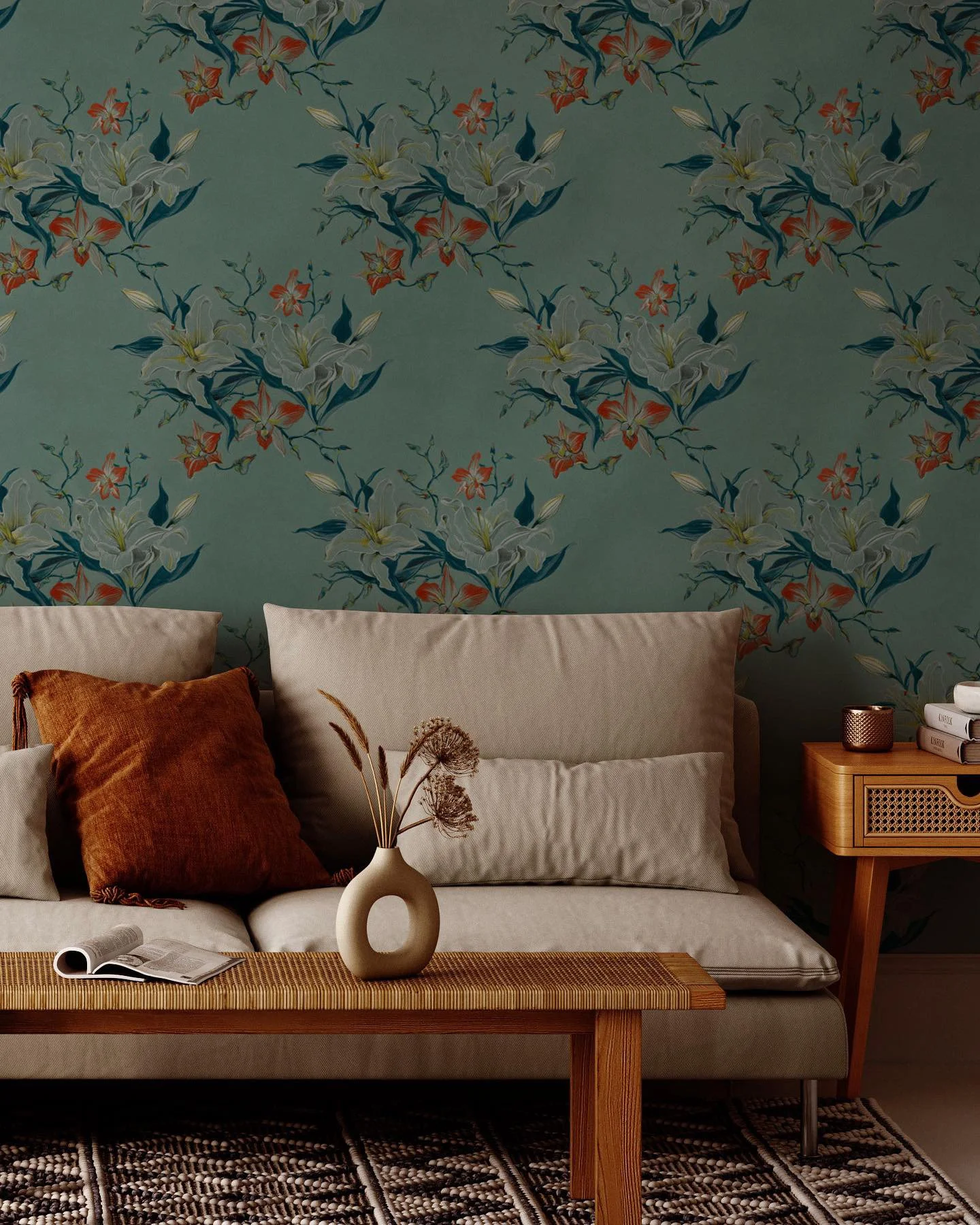 Rachel Wallpaper – Slate Blue