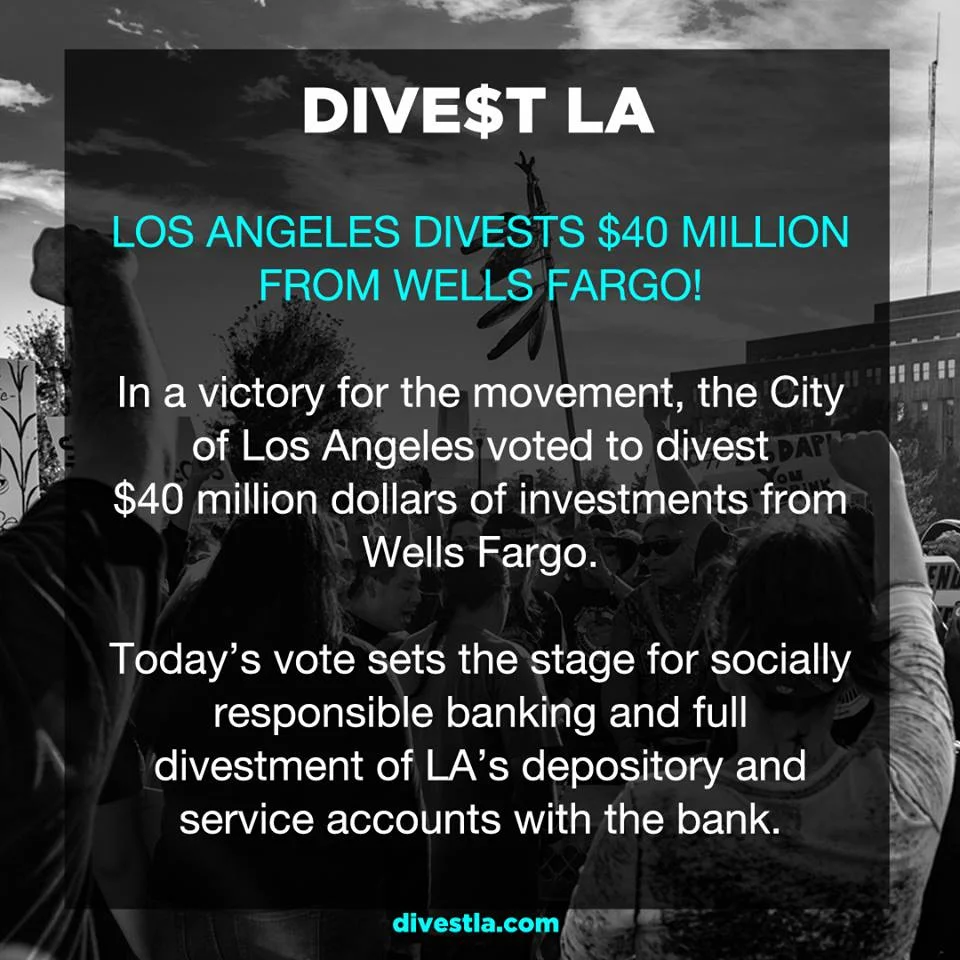 Jun 28, 2017 - L.A. Votes to Divest $40 Million from Wells Fargo