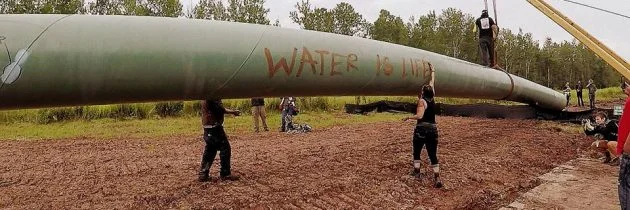 Sep 18, 2017 - Water Protectors from Camp Makwa Block Construction of Tar Sands Line 3 Pipeline