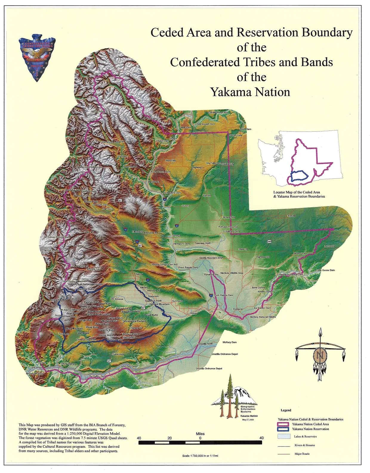 Pictured: Map of the Ceded Area and Reservation Boundary of the The Confederated Tribes and Bands of the Yakama Nation. (Image: The Confederated Tribes and Bands of the Yakama Nation)