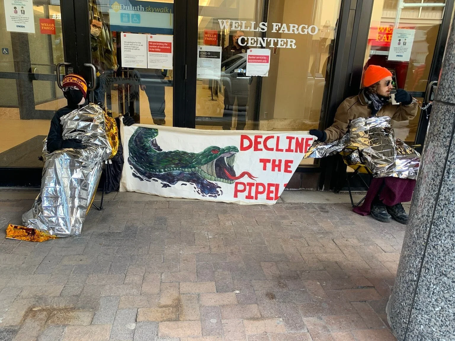 Water Protectors Keep Up Pressure on Line 3 Funders in Duluth