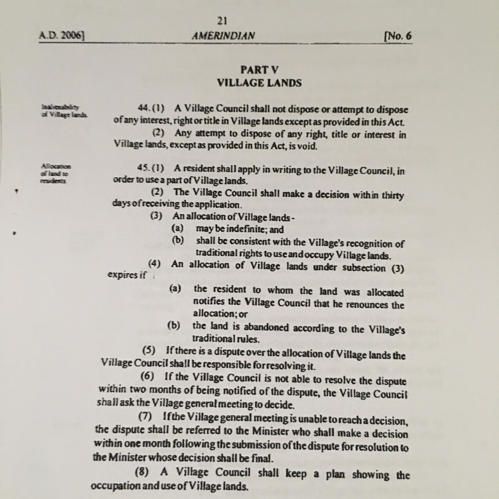 Relevant excerpt of the 2006 Amerindian Act laws of Guyana.jpg