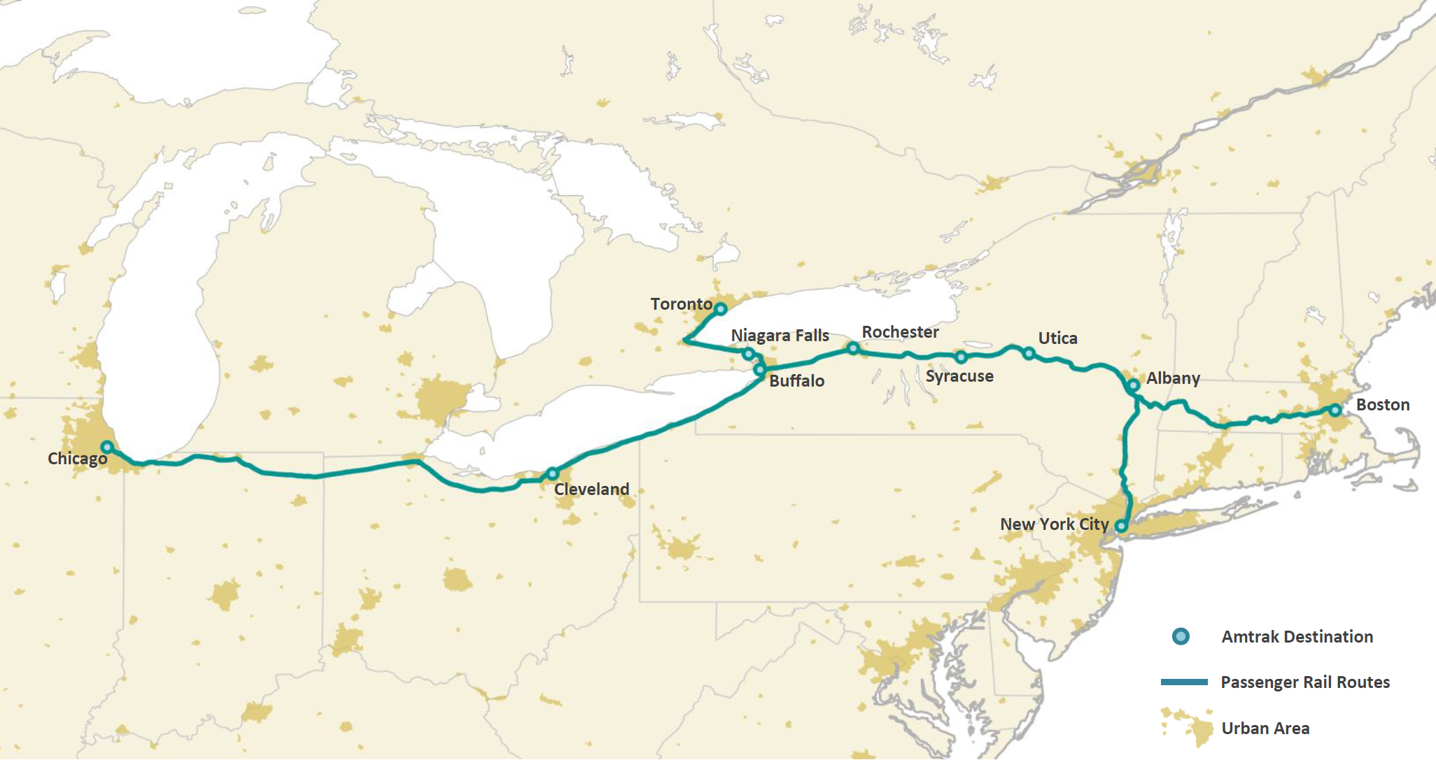Amtrak Destinations from Buffalo, NY