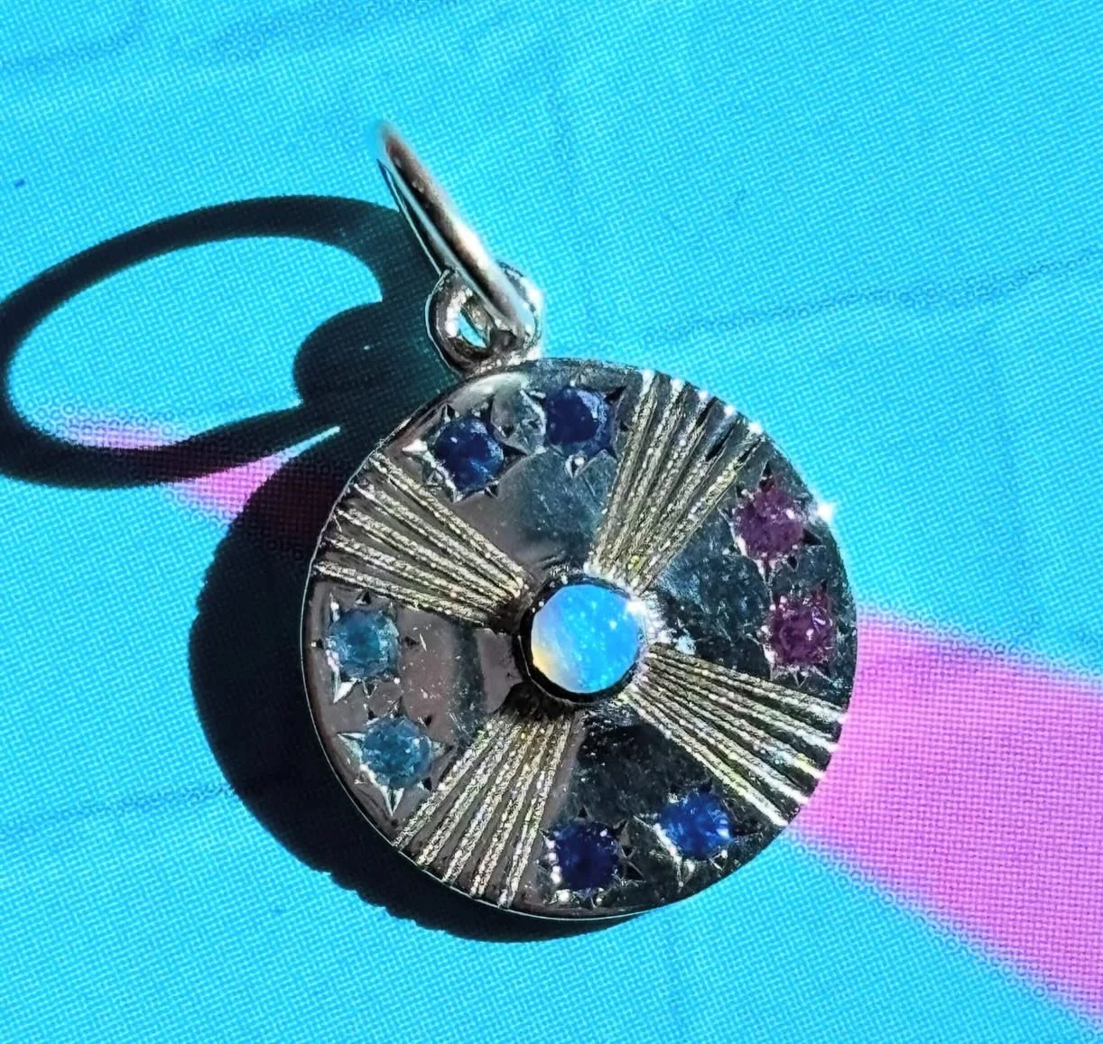For the family- our new mini birthstone disc makes an adorable pendant or bracelet. ✨ choose your stones and your macrame color ❤️💙💜💚