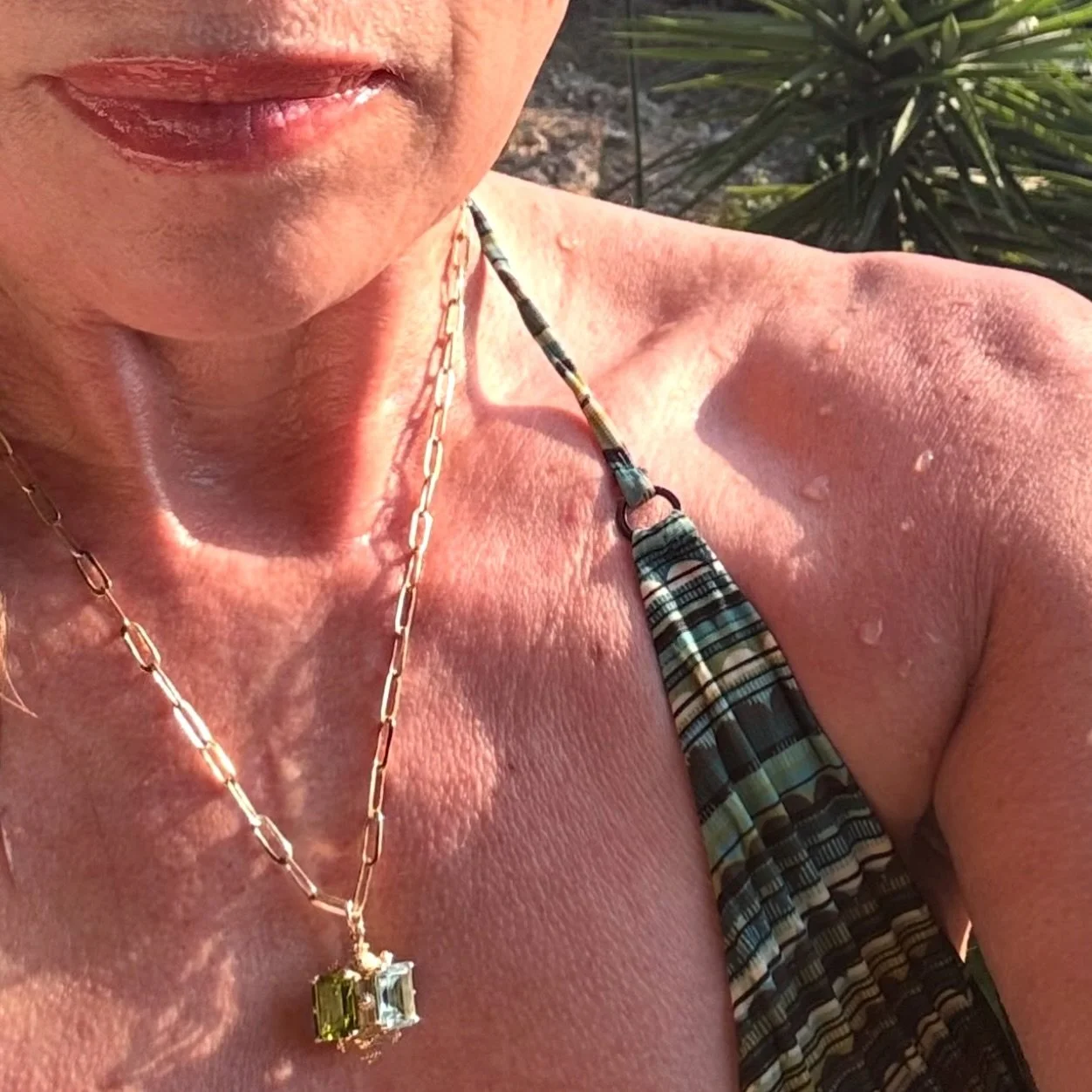 Soaking in the last days of summer with the 4-stone FOB charm on the Madison chain.