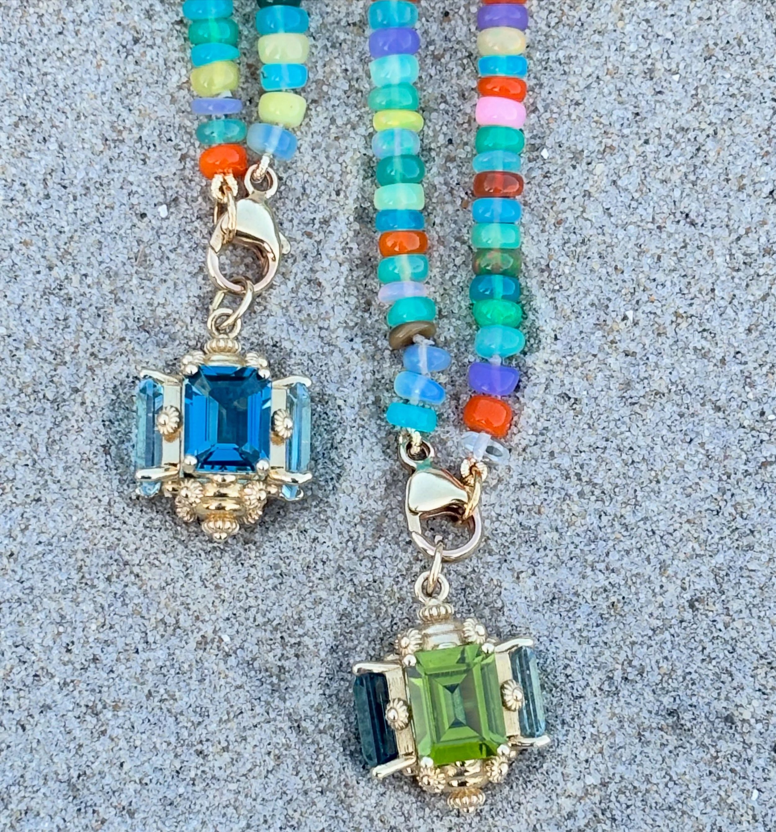 Candy necklaces: our 4-stone FOBs paired with opal beads make for a fun  summer combo. ☀️🍬🍭