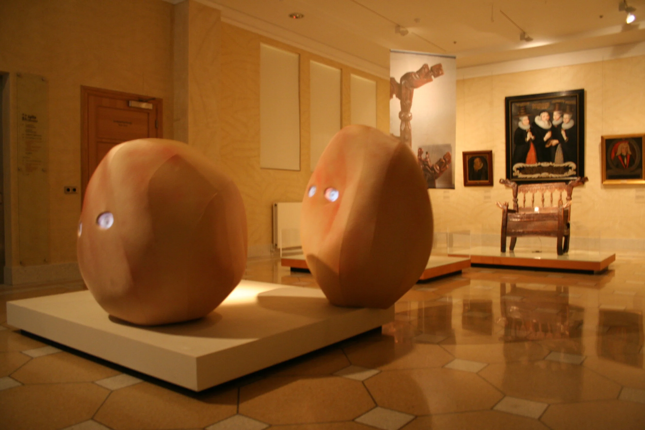  The living sculptures, live on the etch, after being unwrapped. Collaboration between ILC and NEPCO for the first Sequences Festival at The National Museum of Iceland, 2006  