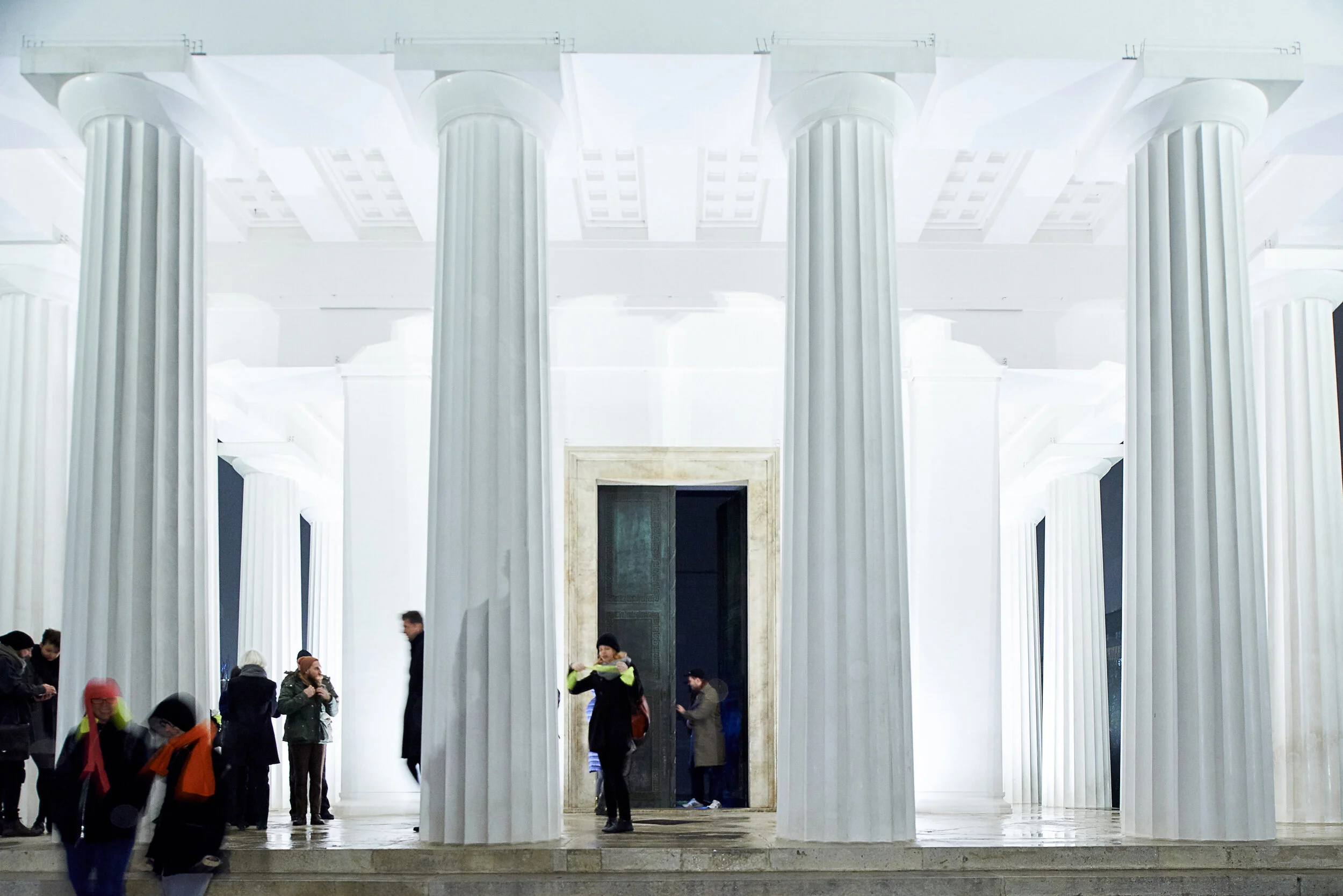  Connect Adjust Repeat, guests come out of Theseus Temple after a collective experience, performance, One Site, Vienna Austria, 2014 