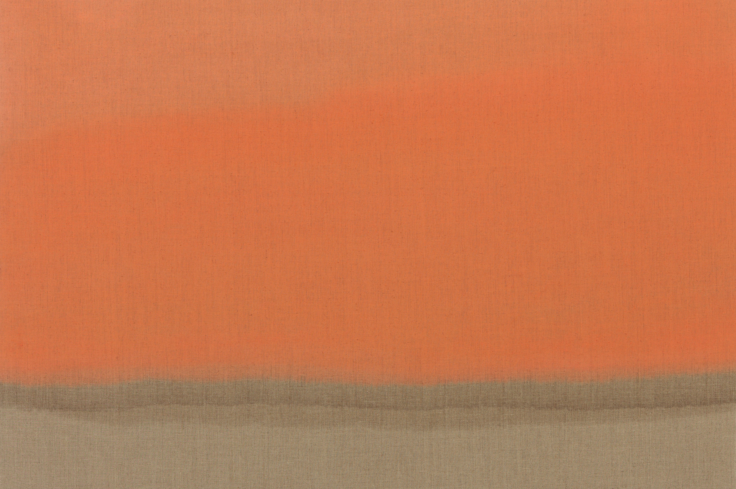  Untitled (Atomic Tangerine), 2014.  Oil on Linen, 36 x 54 inches.  Private Collection. 